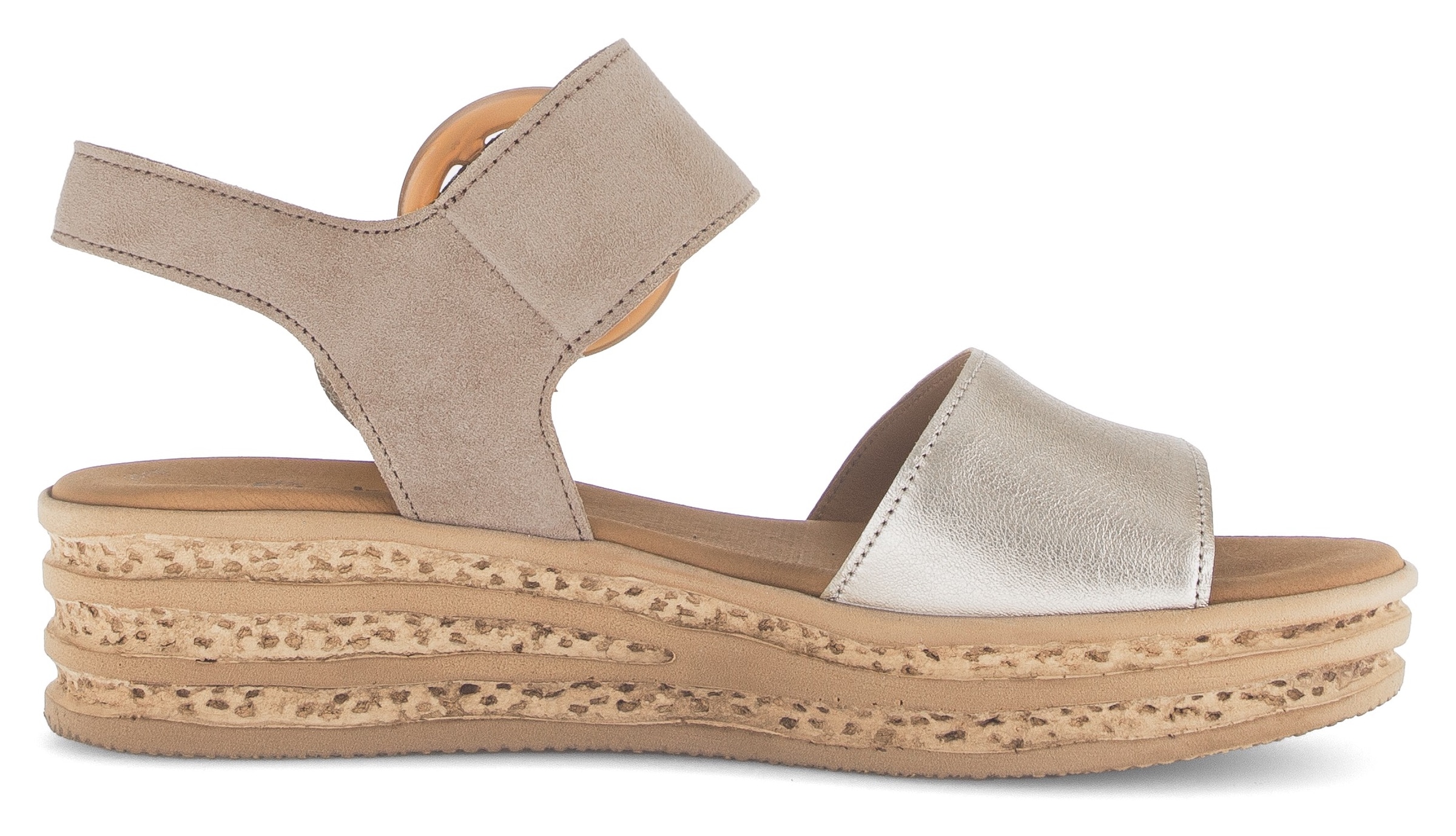 Gabor Sandales compensées  , Sommerschuh, Riemchensandale, Klettverschluss unter der Zierschnalle