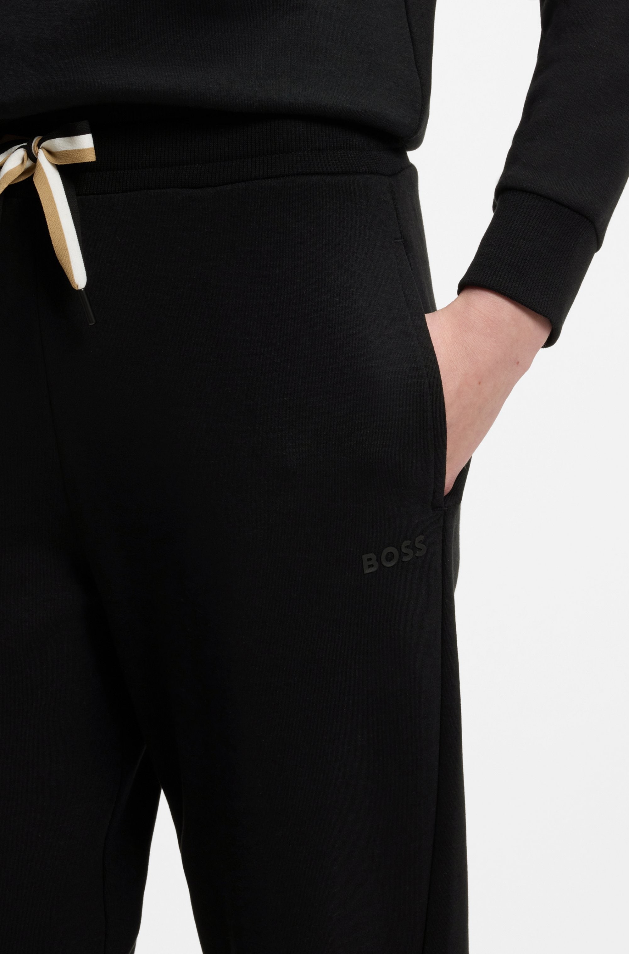 BOSS Pantalon de détente »CP Stripe_Pants Cuff«  avec cordon de couleur contrastante