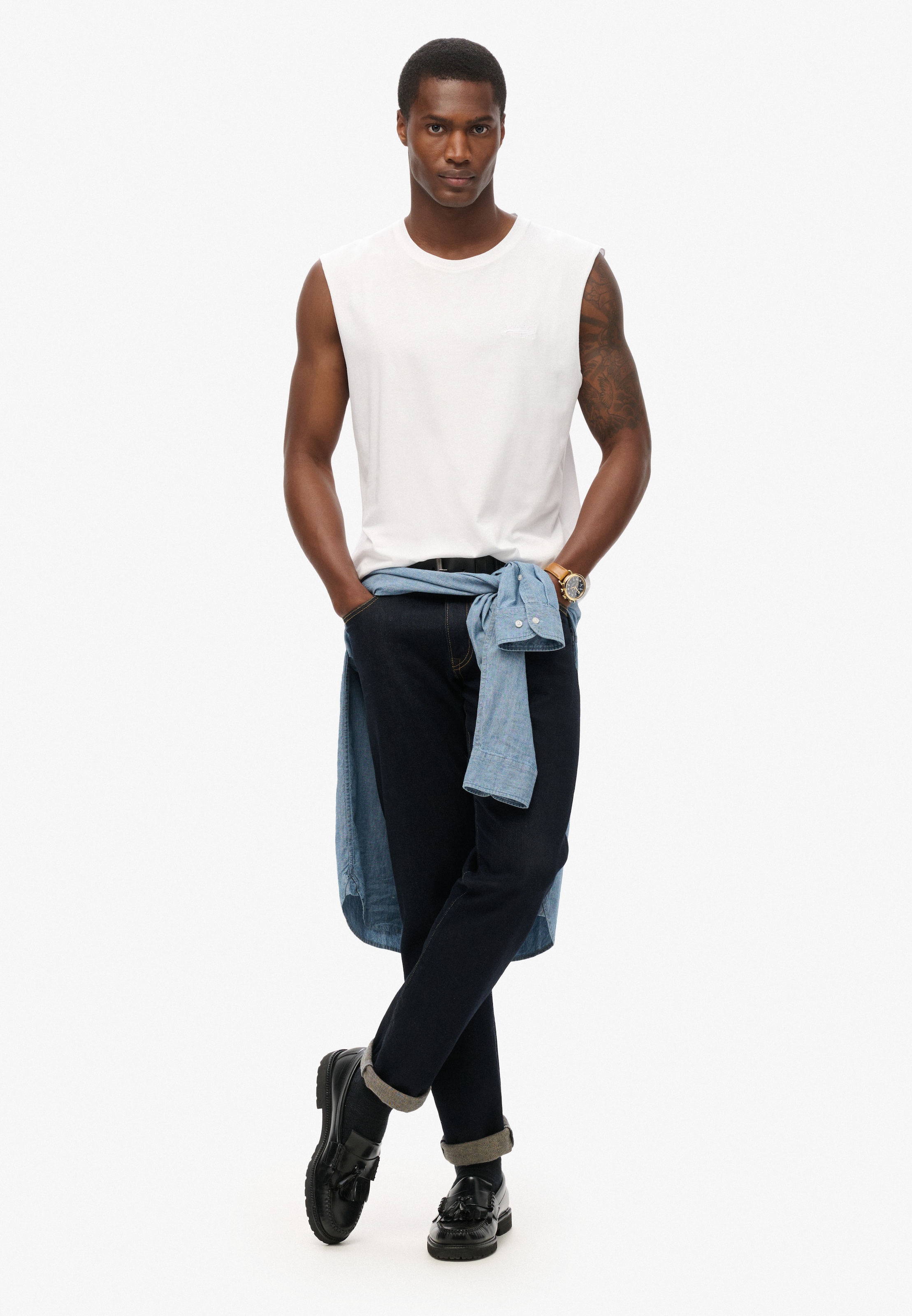Superdry Débardeur »ESSENTIAL LOGO TANK UB« à coupe décontractée, en coton et jersey simple