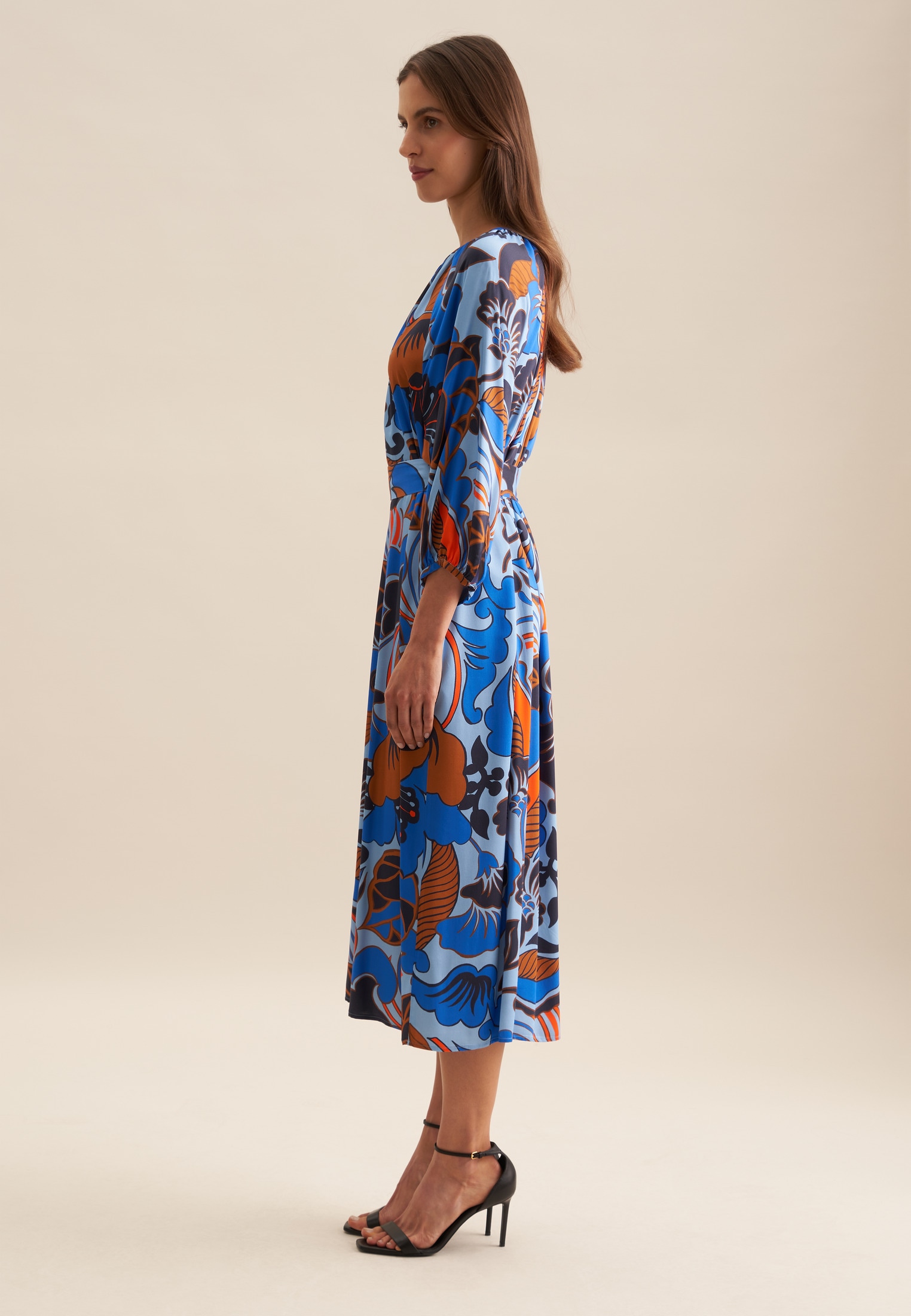 seidensticker Robe d'été »Schwarze Rose« 3/4 Rundhals Floral