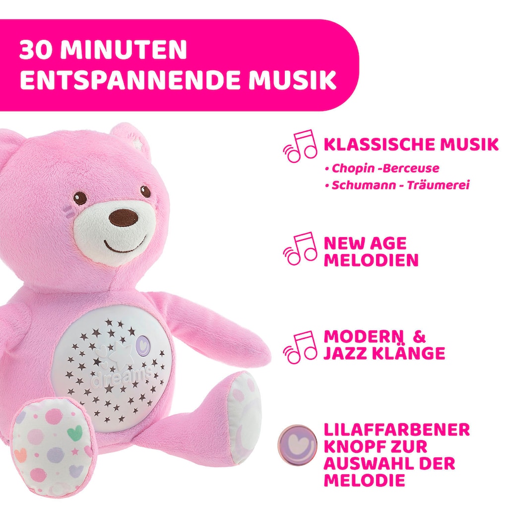 Chicco Kuscheltier »First Dreams Baby Bär, Rosa«, mit Lichtprojektion und Soundfunktion