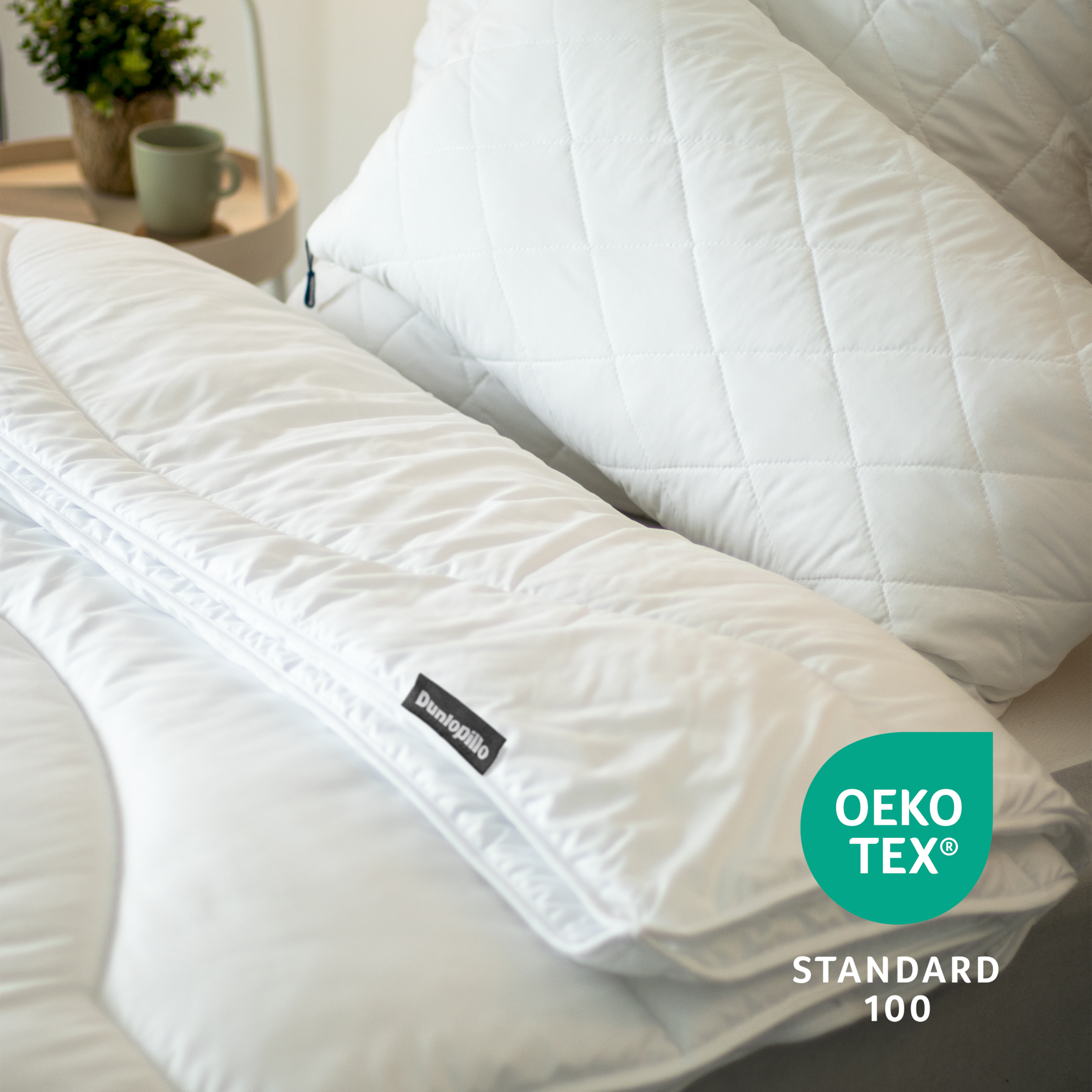 Dunlopillo Couette microfibre »Home Bettdecken Sommer und Winter« léger Füllung polyester Bezug Polyester 1 cuis tlg. Couette 135x200, 155x220 cm, régulatrice d’humidité