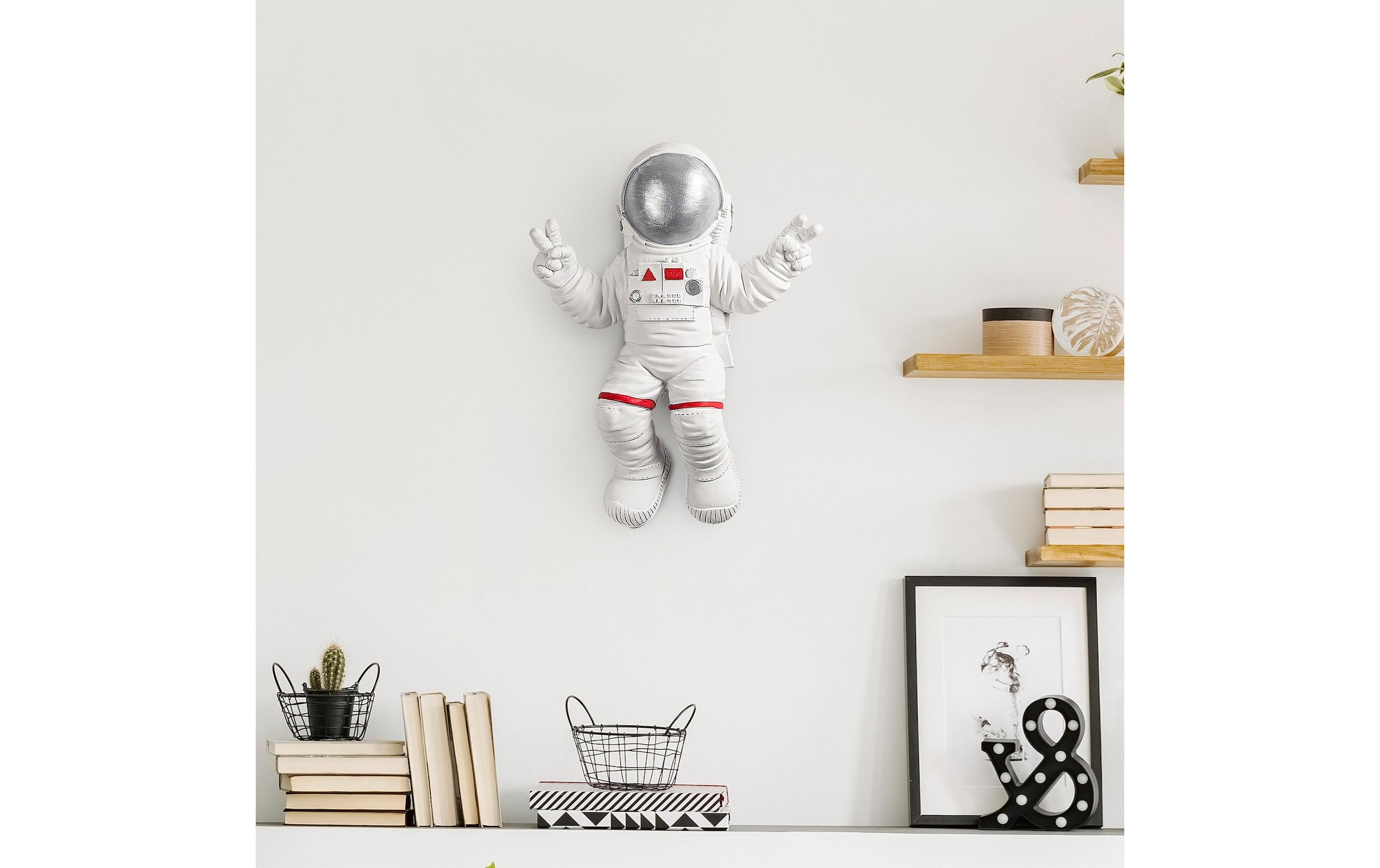Wanddekoobjekt »Wallxpert Astronaut 35 x 48 cm Silber/Weiss«
