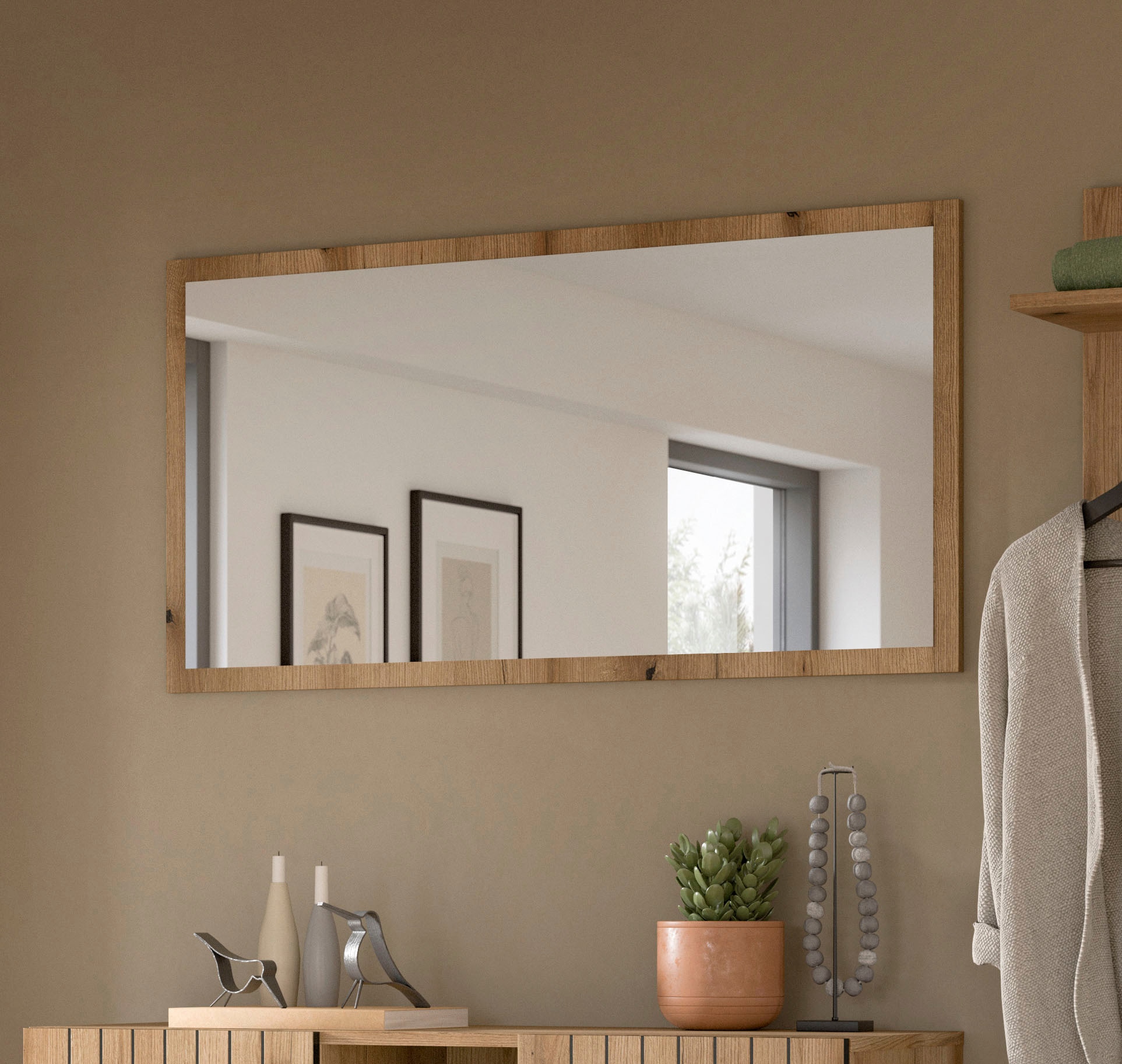 Home affaire Spiegel »TATIO,106x55x2 cm, grosse Spiegelfläche« Garderobenspiegel, Flurspiegel