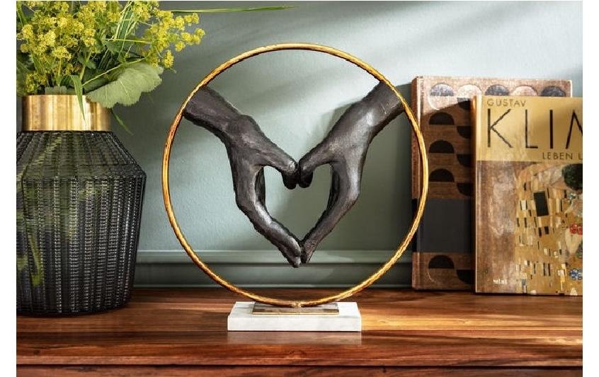 Kare Design Dekofigur »Elements Heart Hand, Polyresin, Marmor«
