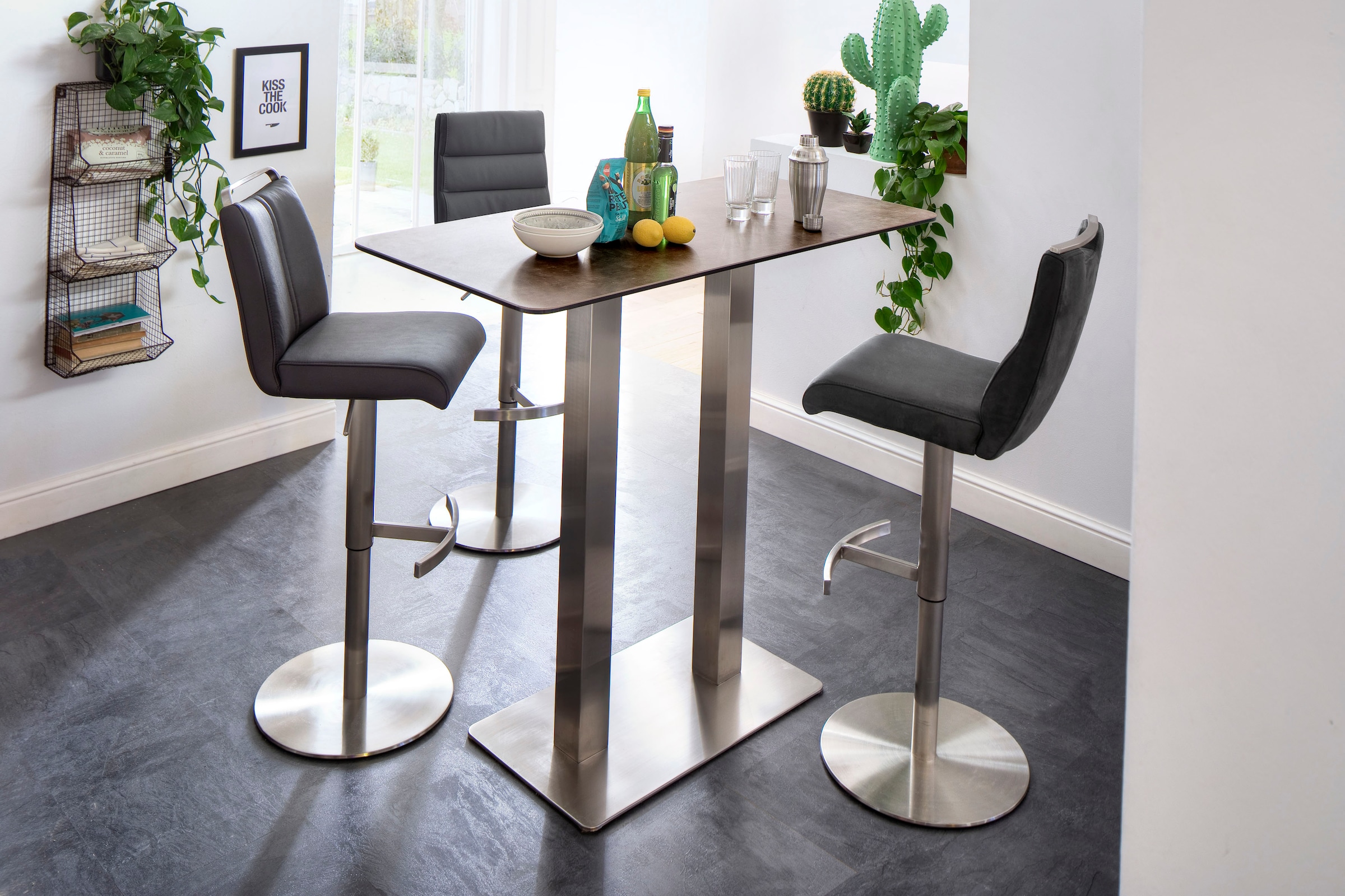 MCA furniture Bartisch »Zarina«, mit Edelstahl Tischplatte Gestell mit Bartisch jetzt Glaskeramik kaufen