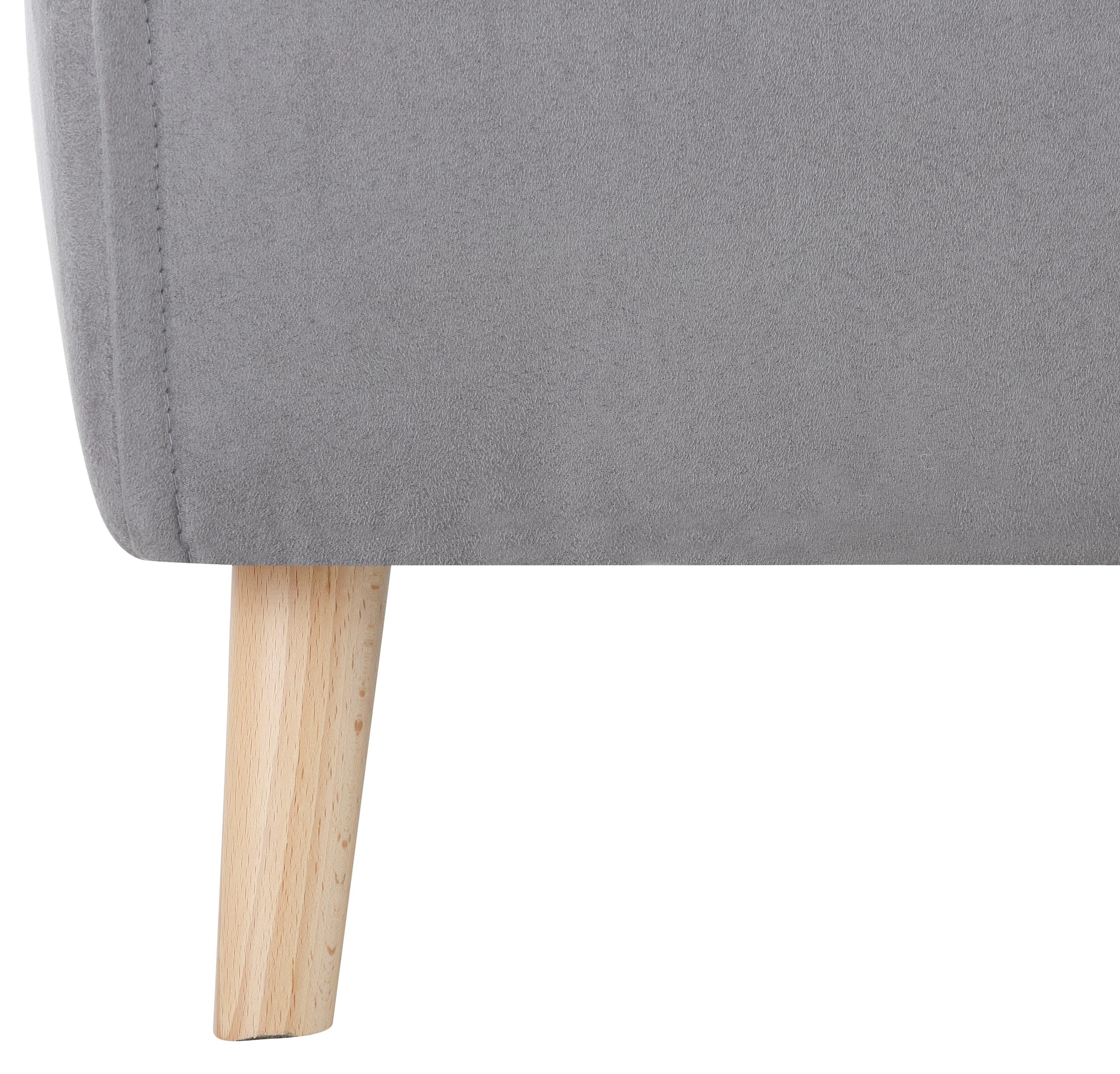 Home affaire Ecksofa »Julia zeitlose und elegante Couch, hoher Sitzkomfort, L-Form«, Federkern-Polsterung, Holzfüsse, Keder