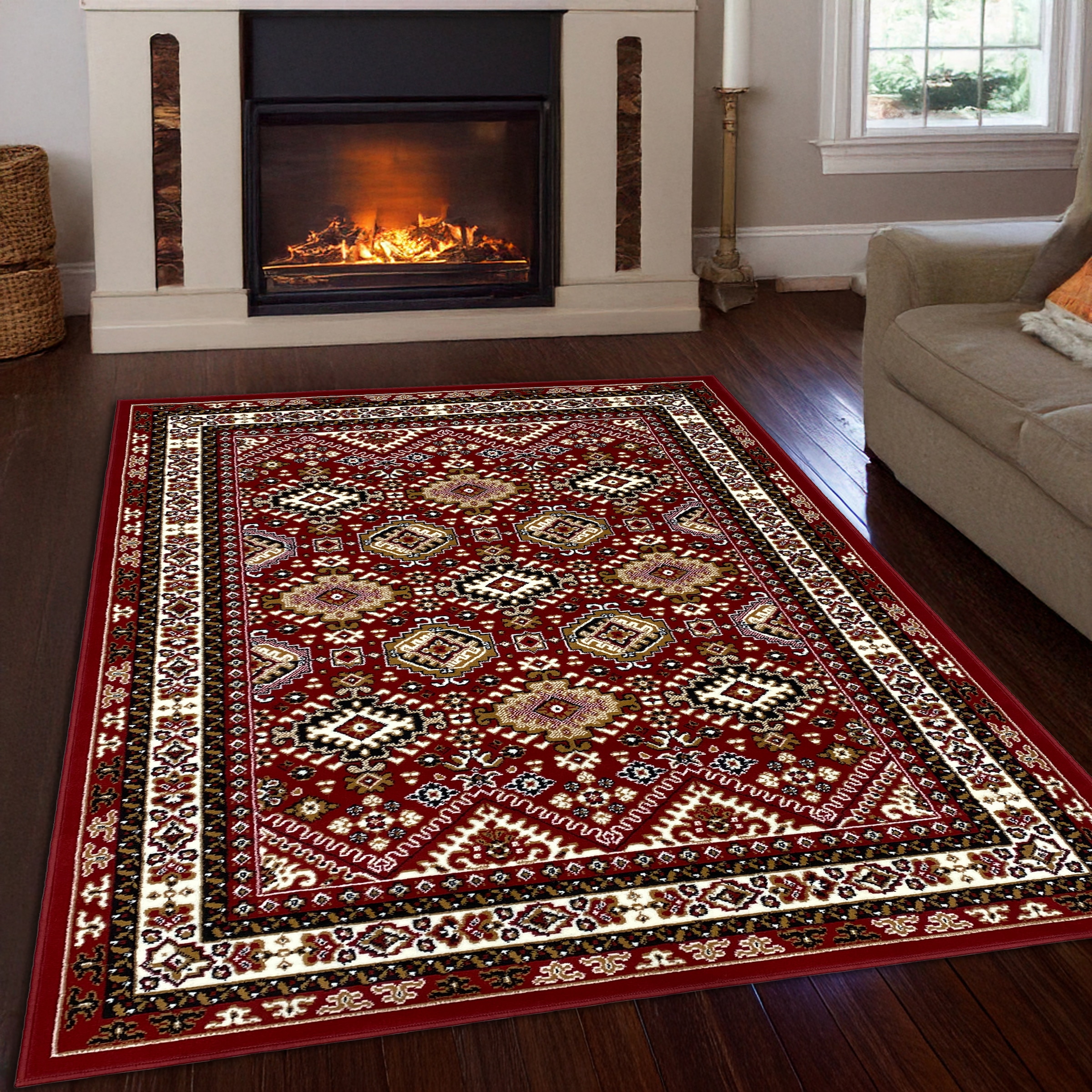 my home Teppich »Diantha« rechteckig 7 mm Höhe Orient-Optik, mit Bordüre, Kurzflor, pflegeleicht, elegant, weich