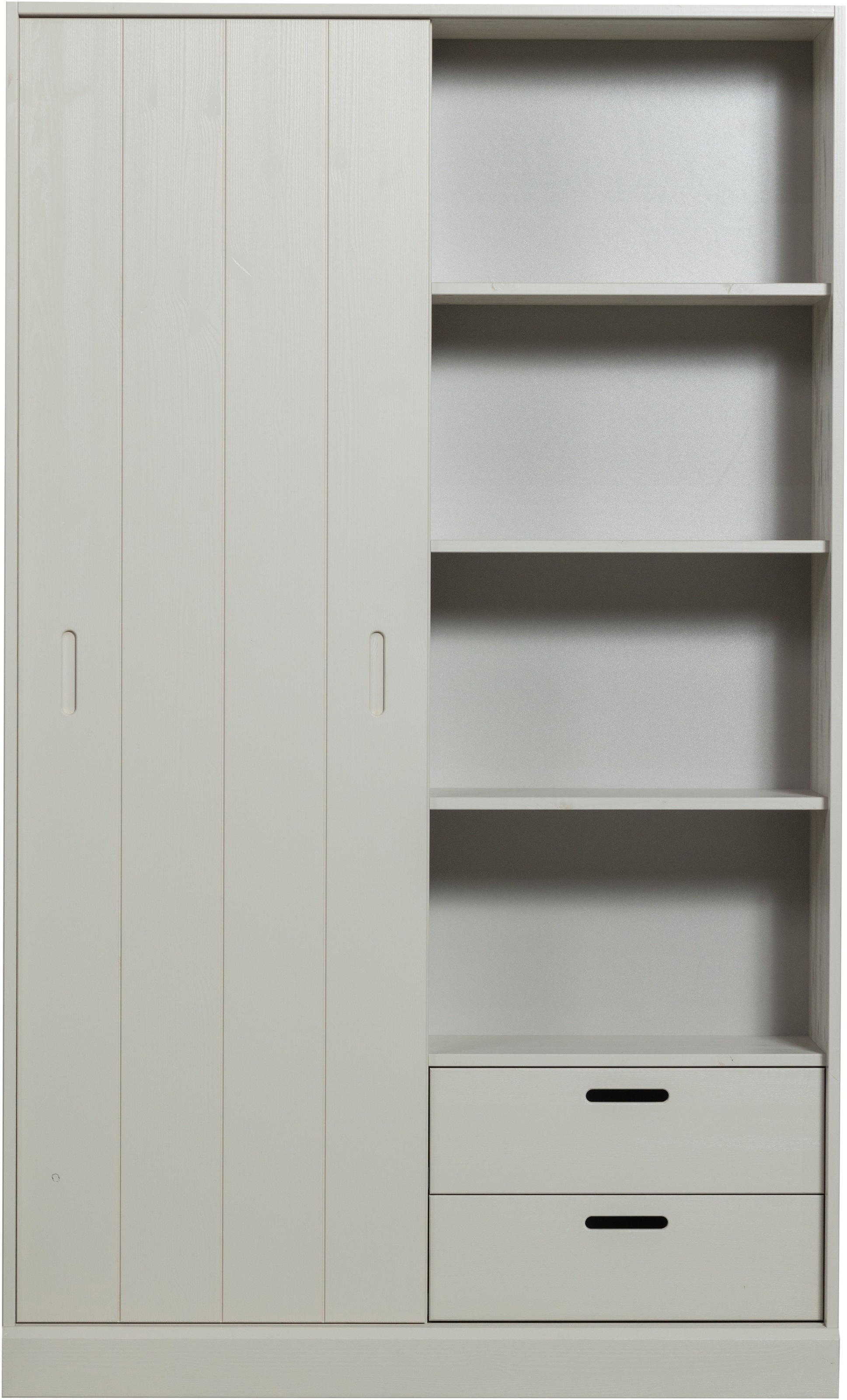 WOOOD Mehrzweckschrank »Mila FSC® Mix Kiefernholz mit Schiebetür und Schubladen 120x42x200 cm« Sichtbare Maserung, Tragkraft 10 kg pro Boden, einfach zu montieren