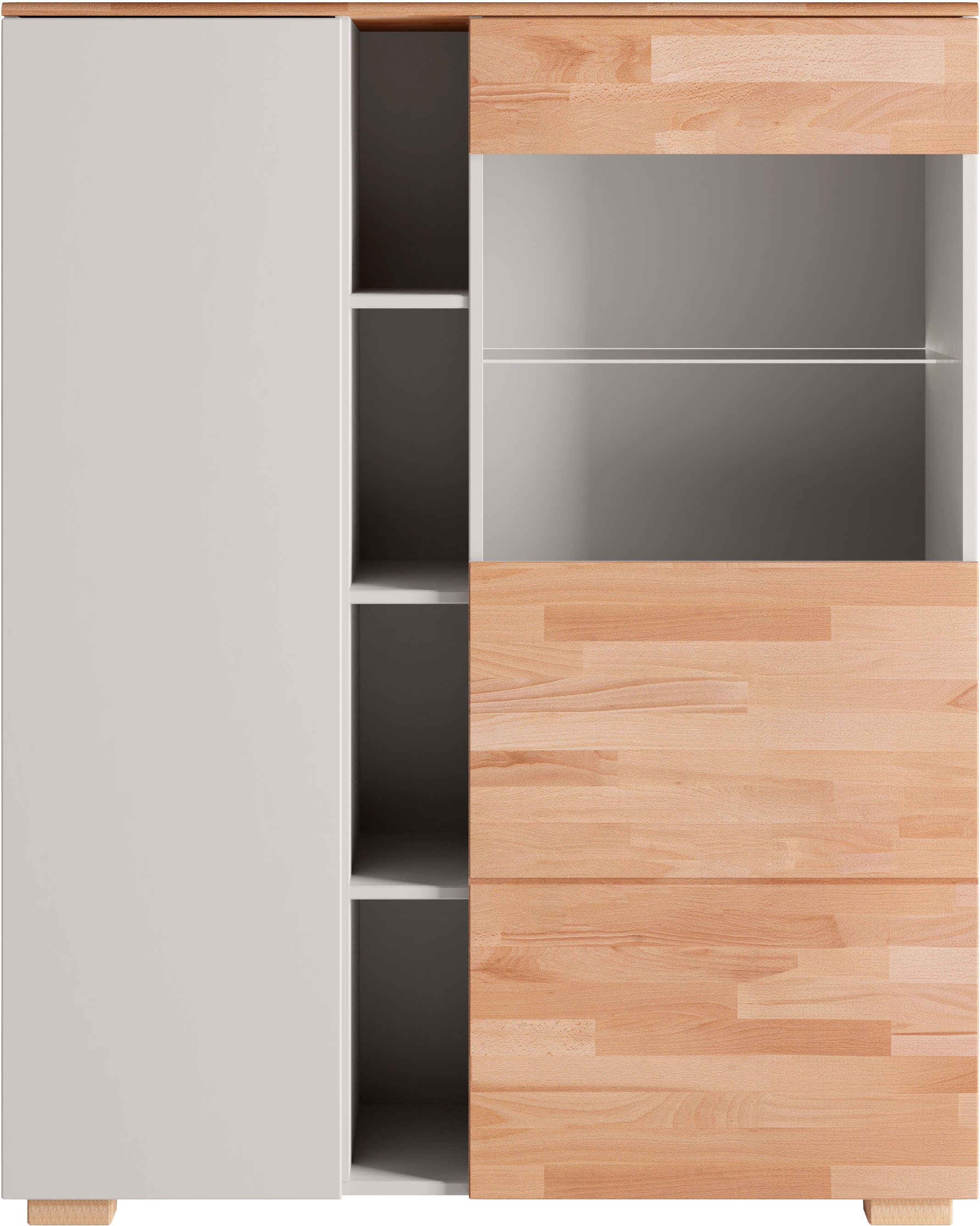 Image of GOODproduct Highboard "Citra teilmassiv" Höhe 145cm, moderne grifflose Optik mit push to open Funktion