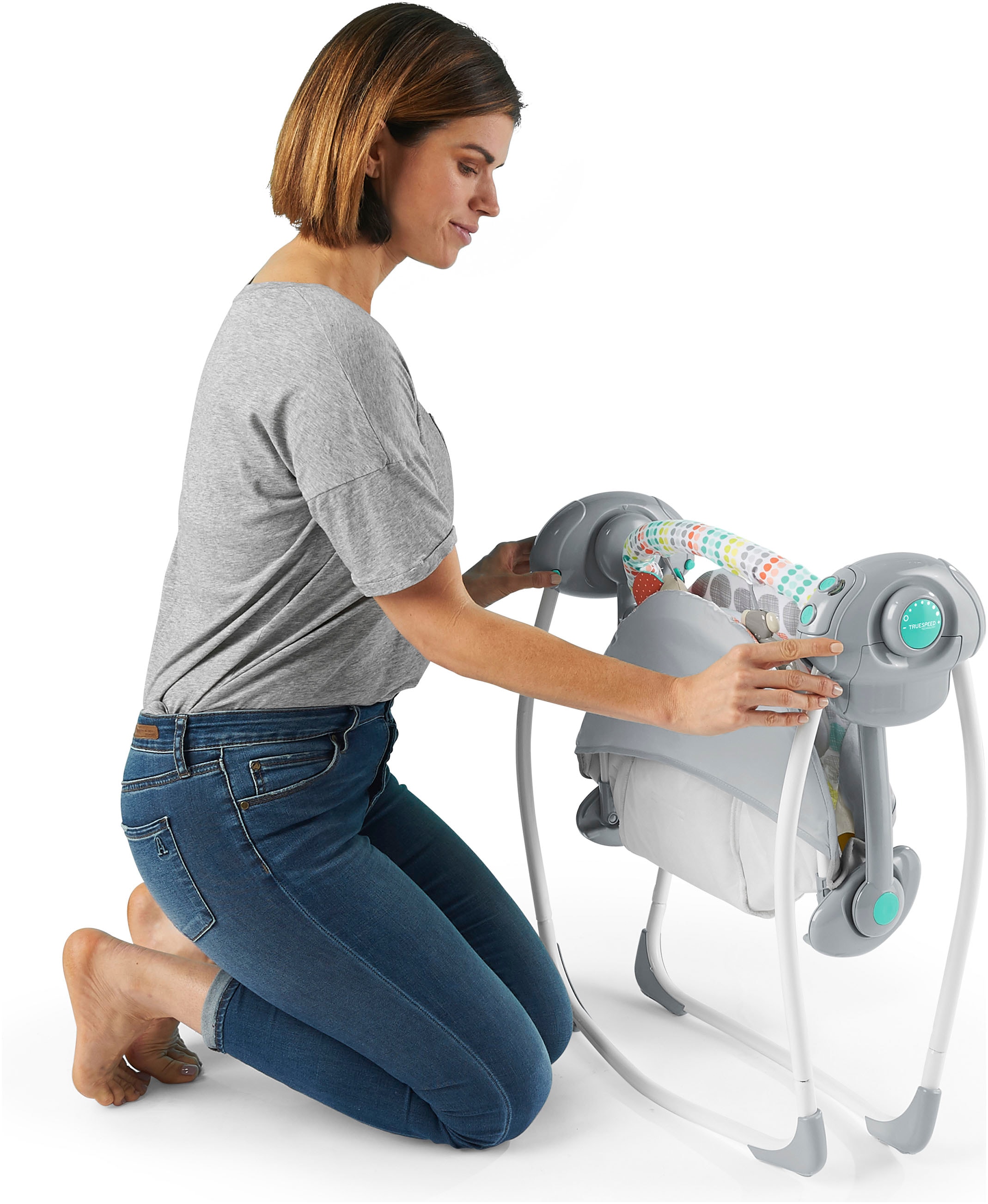 Bright Starts Babywippe »Whimsical Wild Portable Swing« bis 9 kg mit Sound-Effekt