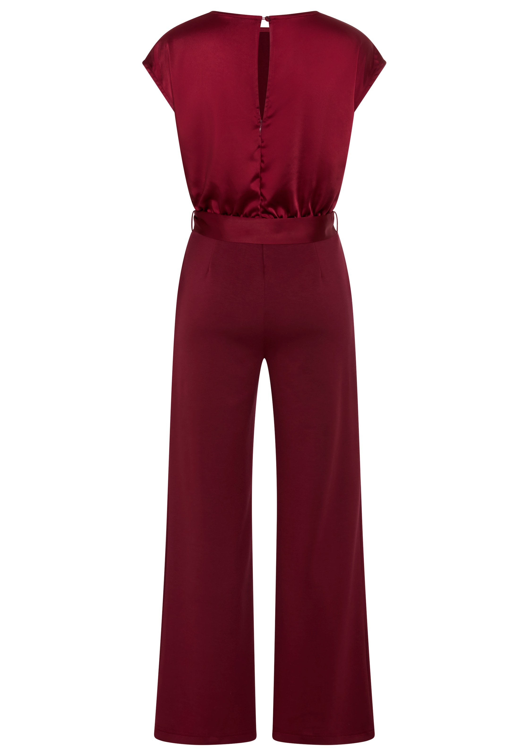 Laura Scott Jumpsuit en satin brillant, avec pantalon jersey confortable, coupe ajustée
