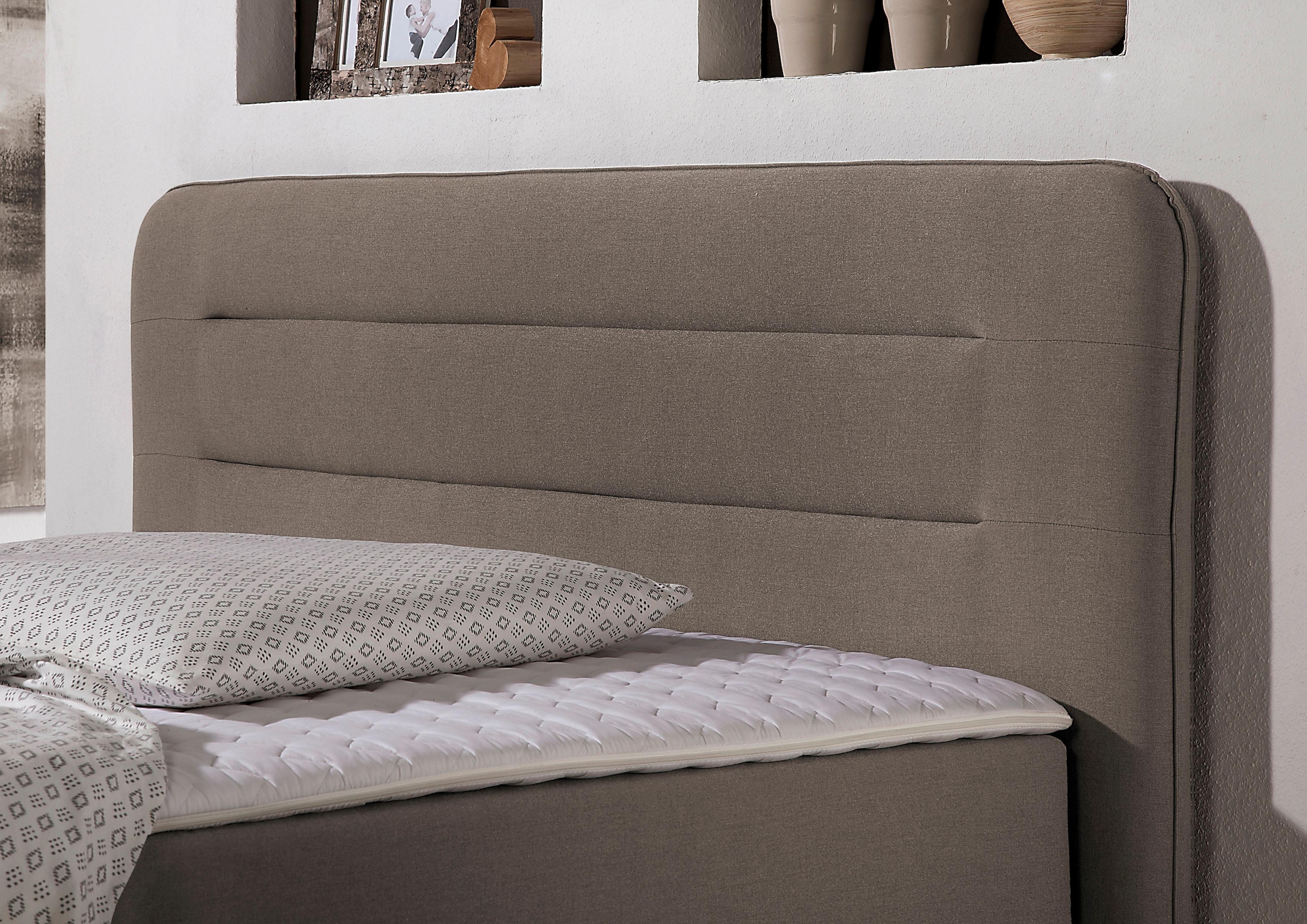Home affaire Lit boxspring »Manchester« 5 Breiten, 3 Ausführungen, 2 Härtegraden, Topper, Steppung