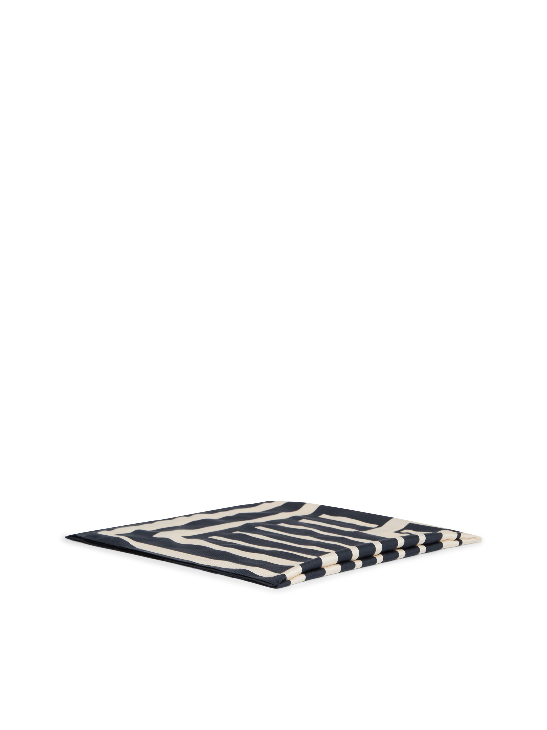 Tommy Hilfiger Foulard en soie »TH ELEVATED CHIC SILK SQUARE« im Streifen-Look und mit Logo-Print