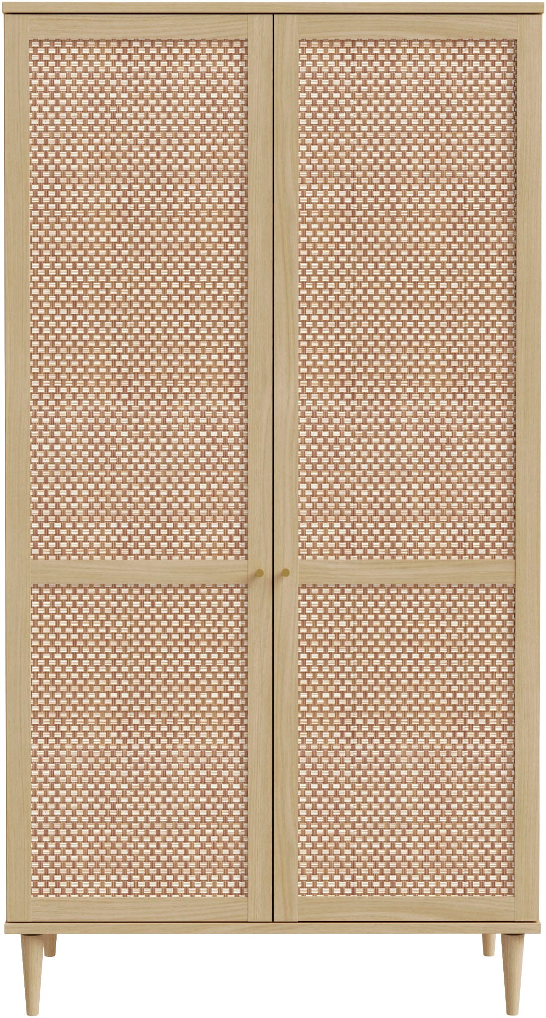 GOODproduct Kleiderschrank »ELLIAN mit Wiener Geflechtoptik, Rattan, Boho Stil, Vintage« Holzfüsse, Metallgriffe, Made in EU, viel Stauraum, FSC® zertifiziert