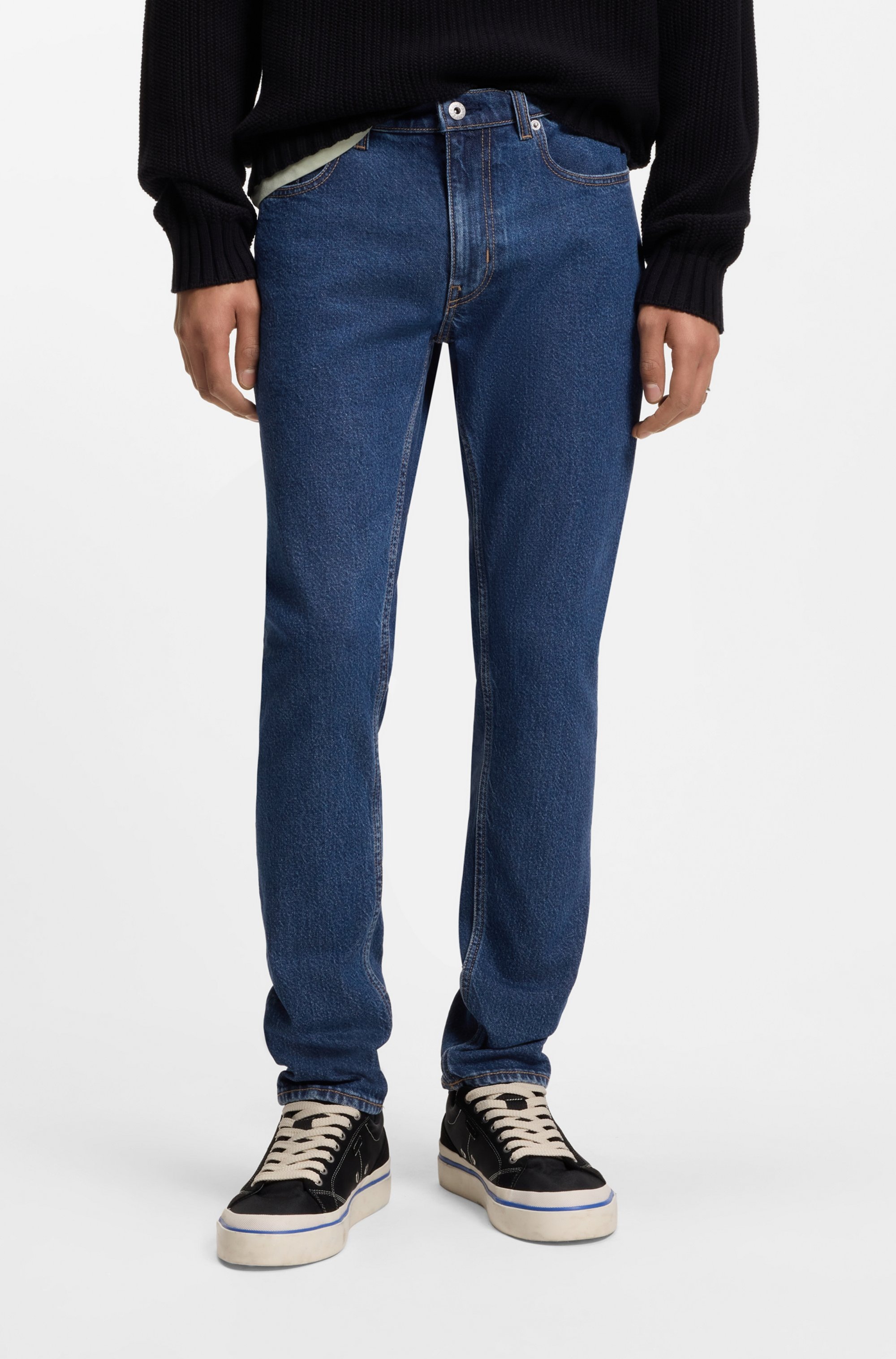 Image of HUGO Slim-fit-Jeans enger Beinverlauf, mittlere Bundhöhe, stone washed