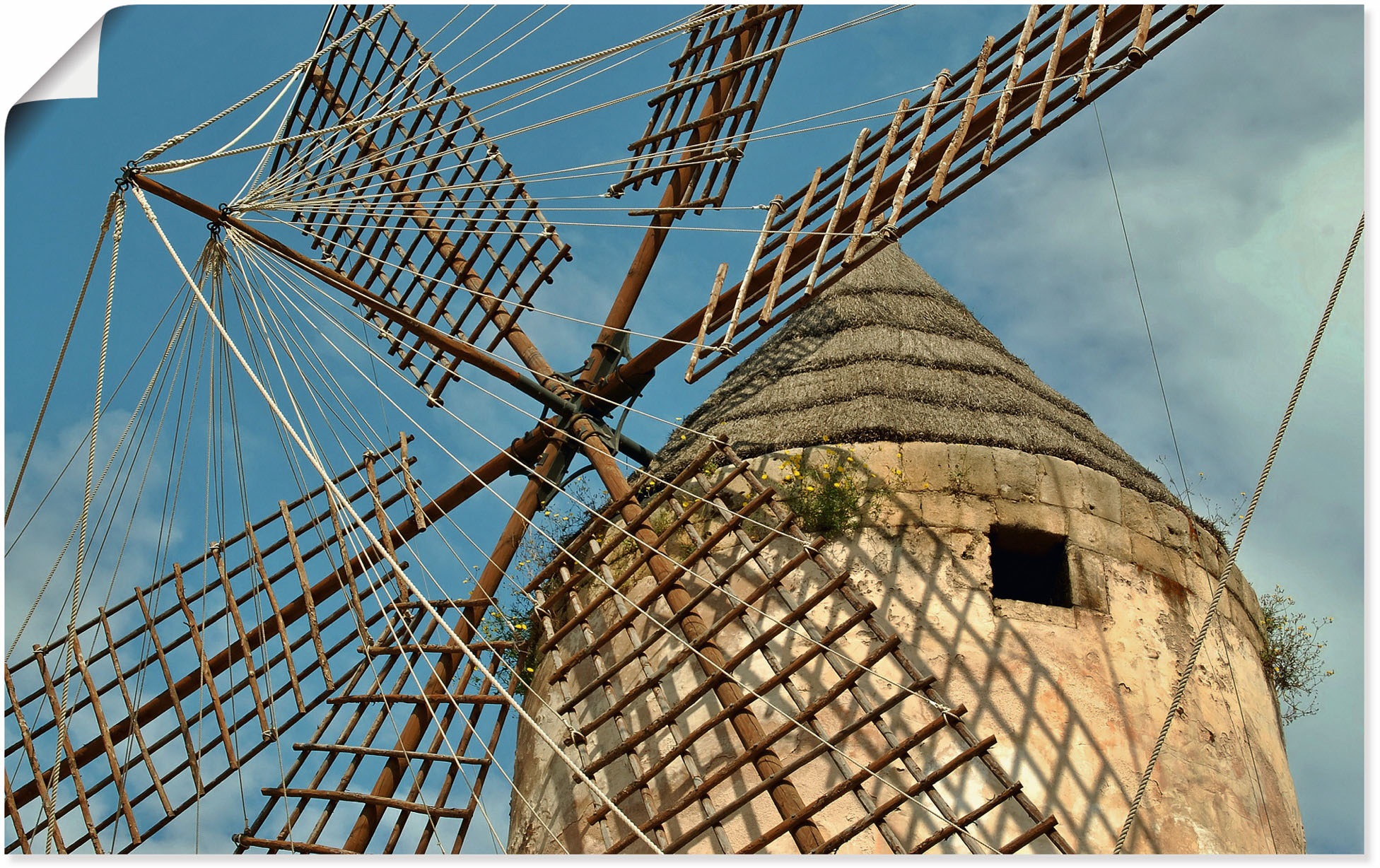 Image of Artland Wandbild »Windmuehle auf Mallorca - Spanien«, Gebäude, (1 St.), in vielen Grössen & Produktarten - Alubild / Outdoorbild für den Aussenbereich, Leinwandbild, Poster, Wandaufkleber / Wandtattoo auch für Badezimmer geeignet bei Ackermann Versand Sch