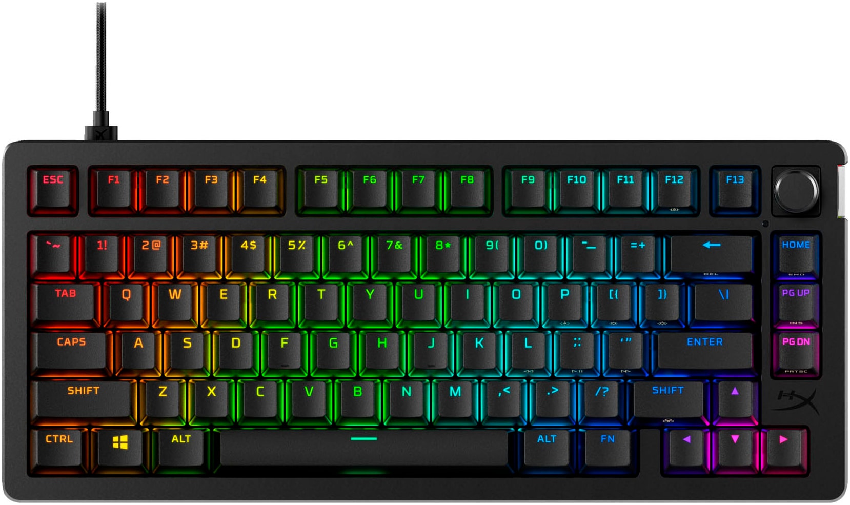Image of HyperX Gaming-Tastatur "Alloy Rise 75" (Fn-Tasten Gaming-Modus Profil-Speicher verstellbare Füsse)