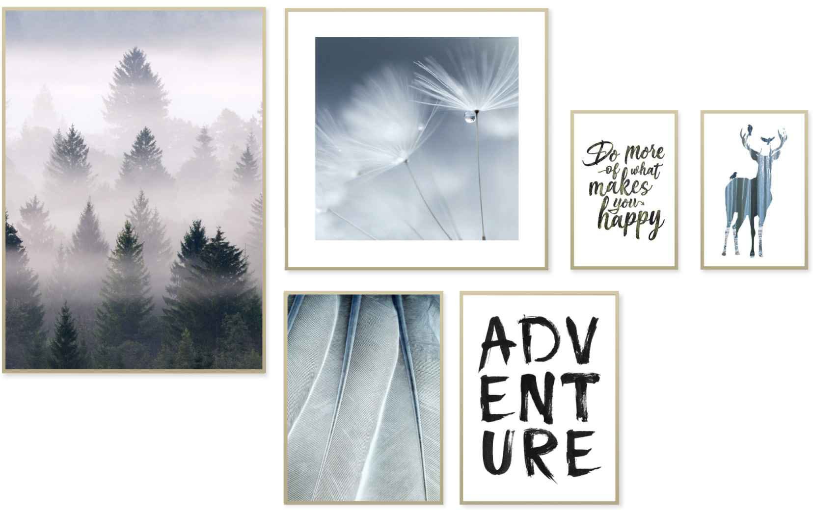 Image of Reinders! Wandbild »Wandbilder Set Die Natur ruft Bäume - Zitat - Hirsch - Abenteuer«, Natur, (6 St.) bei Ackermann Versand Schweiz