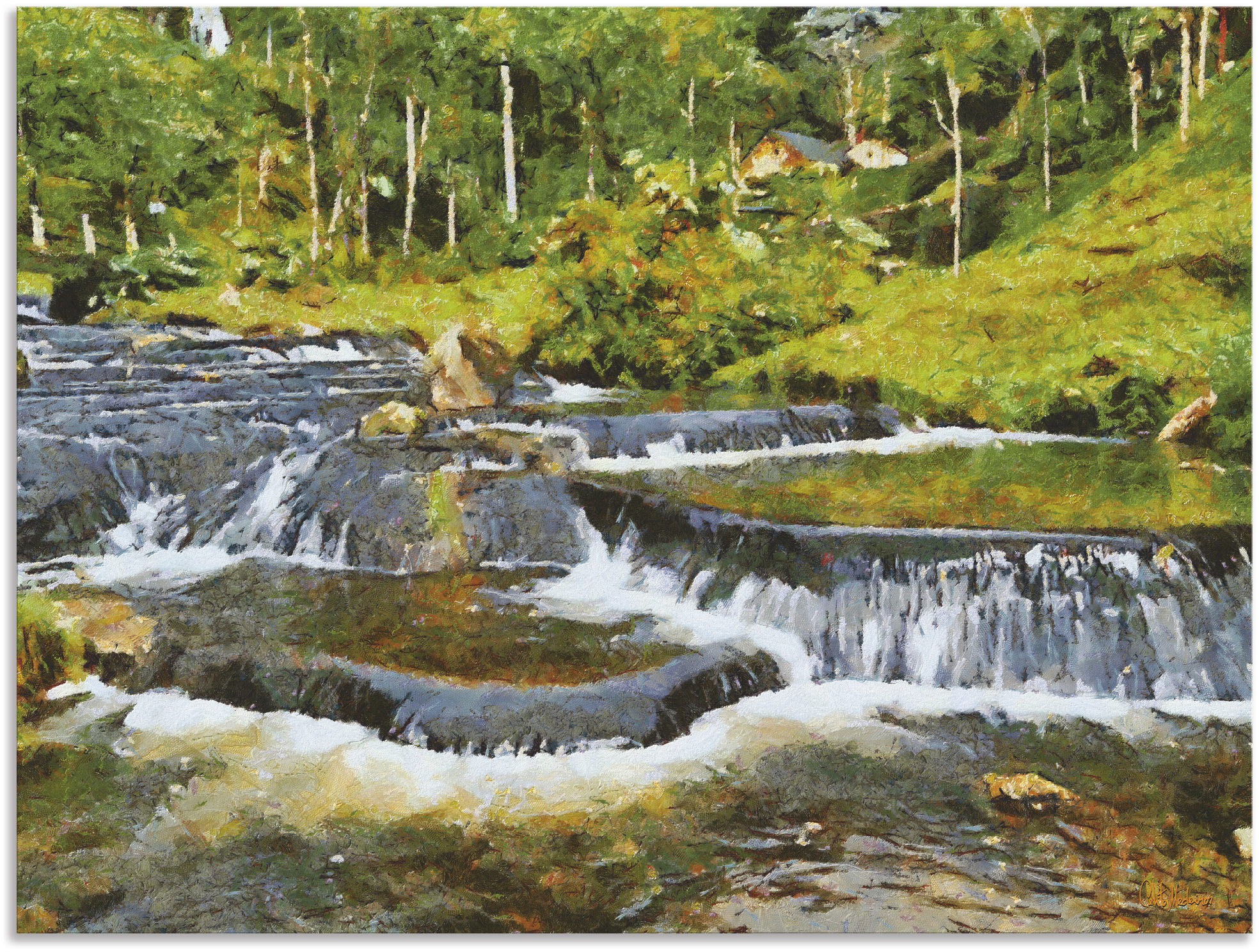 Image of Artland Wandbild »Kaskarden im Fluss«, Gewässer, (1 St.), in vielen Grössen & Produktarten - Alubild / Outdoorbild für den Aussenbereich, Leinwandbild, Poster, Wandaufkleber / Wandtattoo auch für Badezimmer geeignet bei Ackermann Versand Schweiz