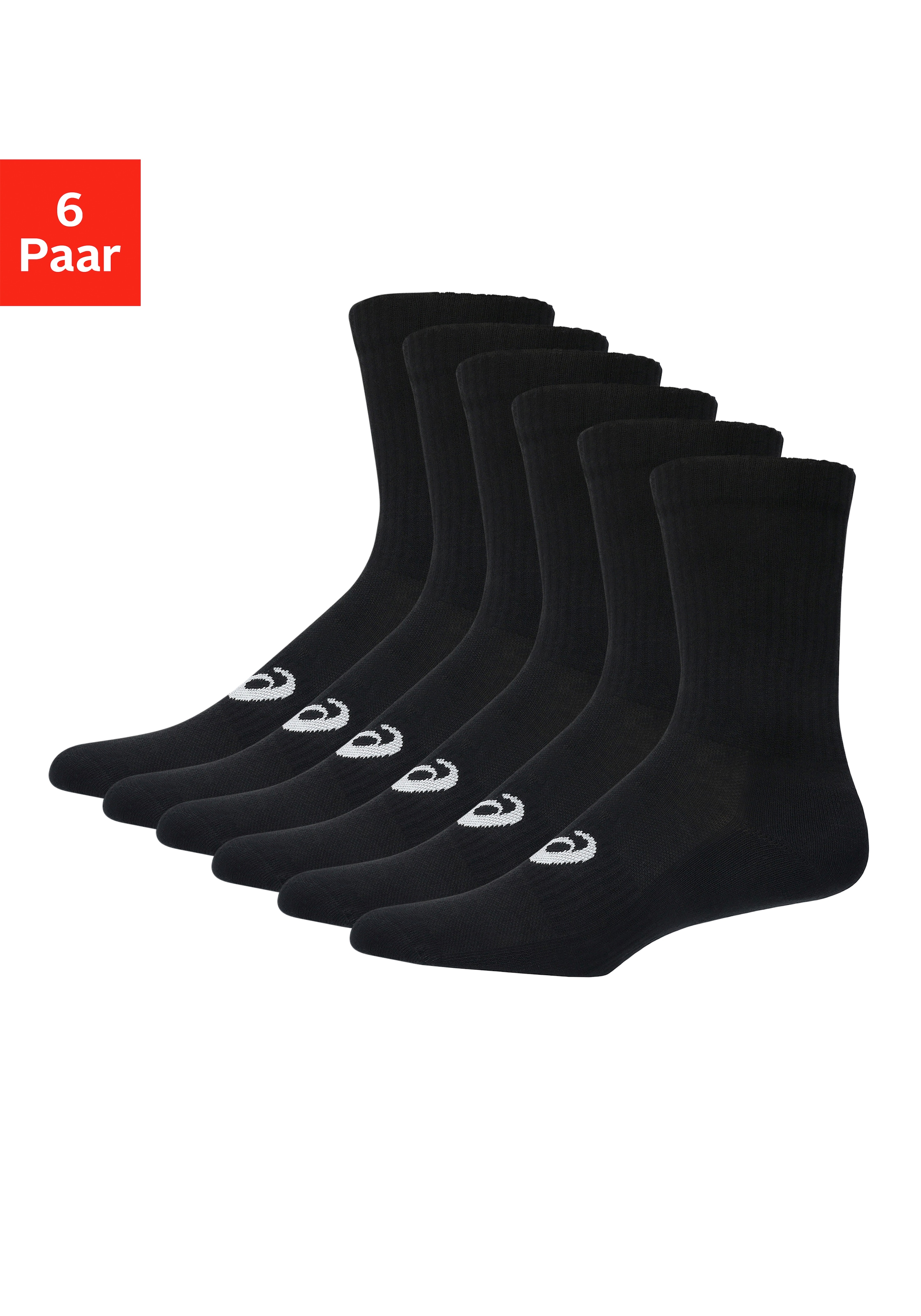 Asics Chaussettes de sport »6 PACK CREW SOCK« avec amorti, coupe crew