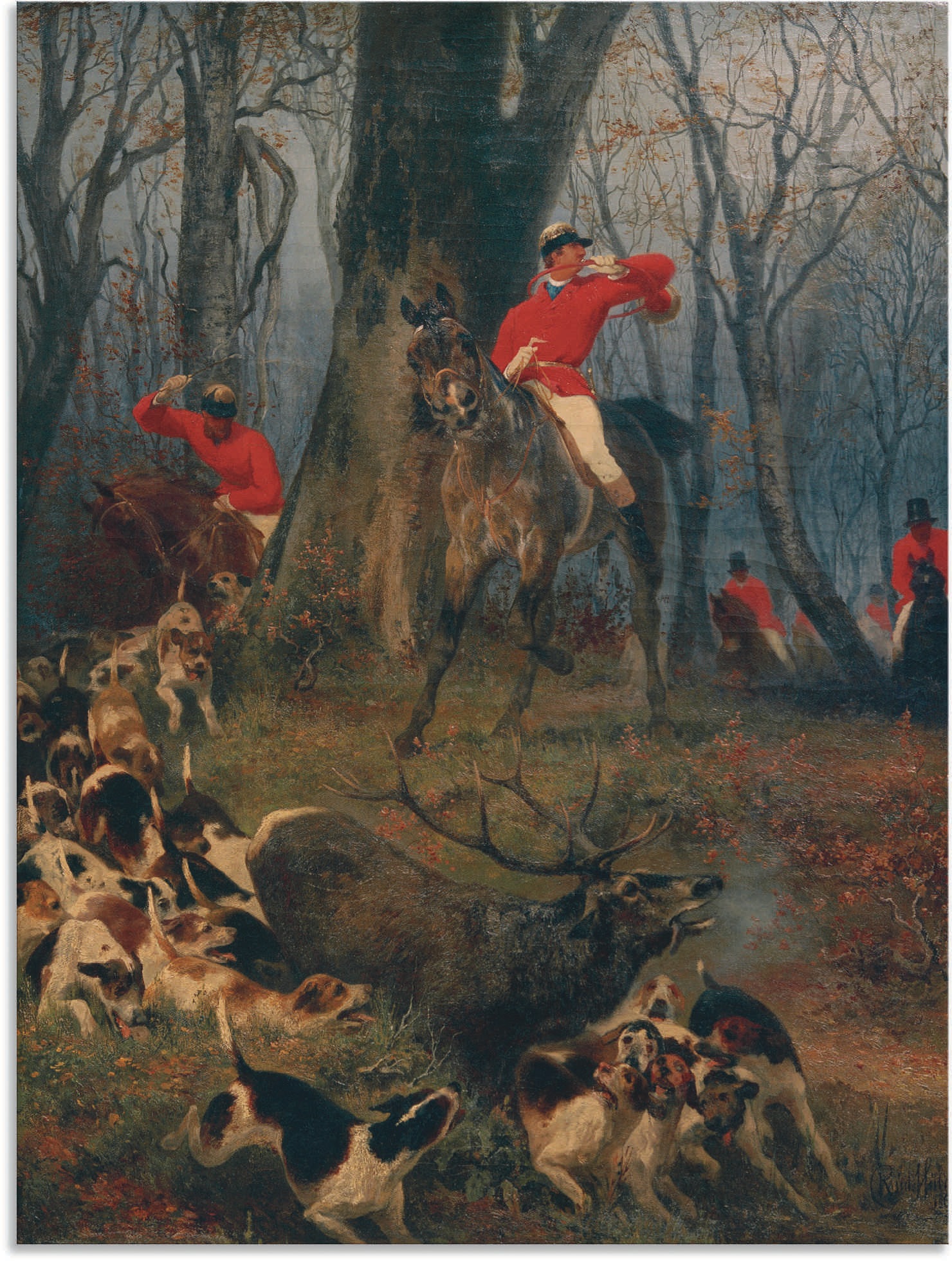 Image of Artland Wandbild »Parforcejagd«, Reitbilder, (1 St.), in vielen Grössen & Produktarten - Alubild / Outdoorbild für den Aussenbereich, Leinwandbild, Poster, Wandaufkleber / Wandtattoo auch für Badezimmer geeignet bei Ackermann Versand Schweiz