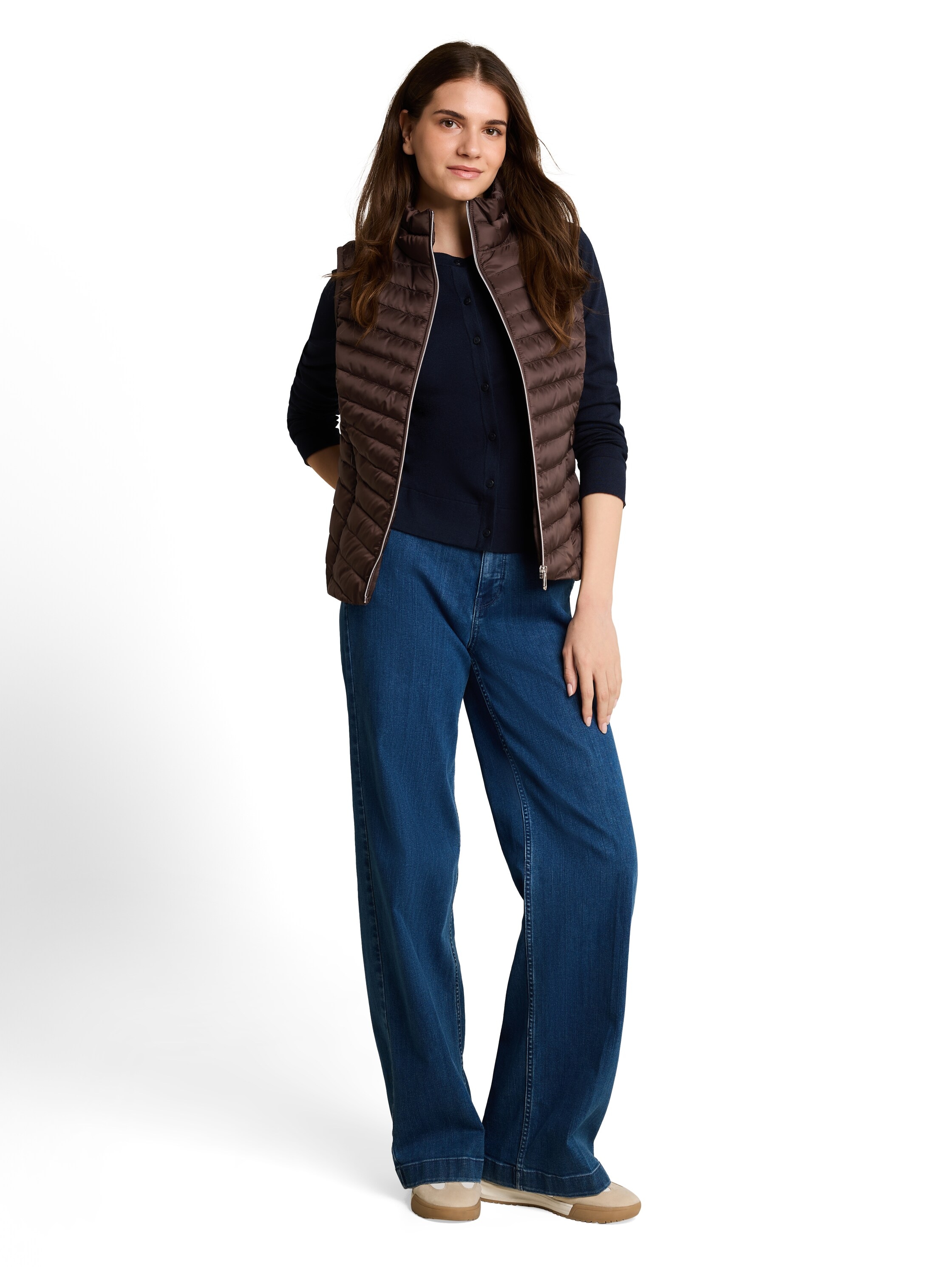 TOM TAILOR Gilet matelassé avec col montant et fine structure matelassée