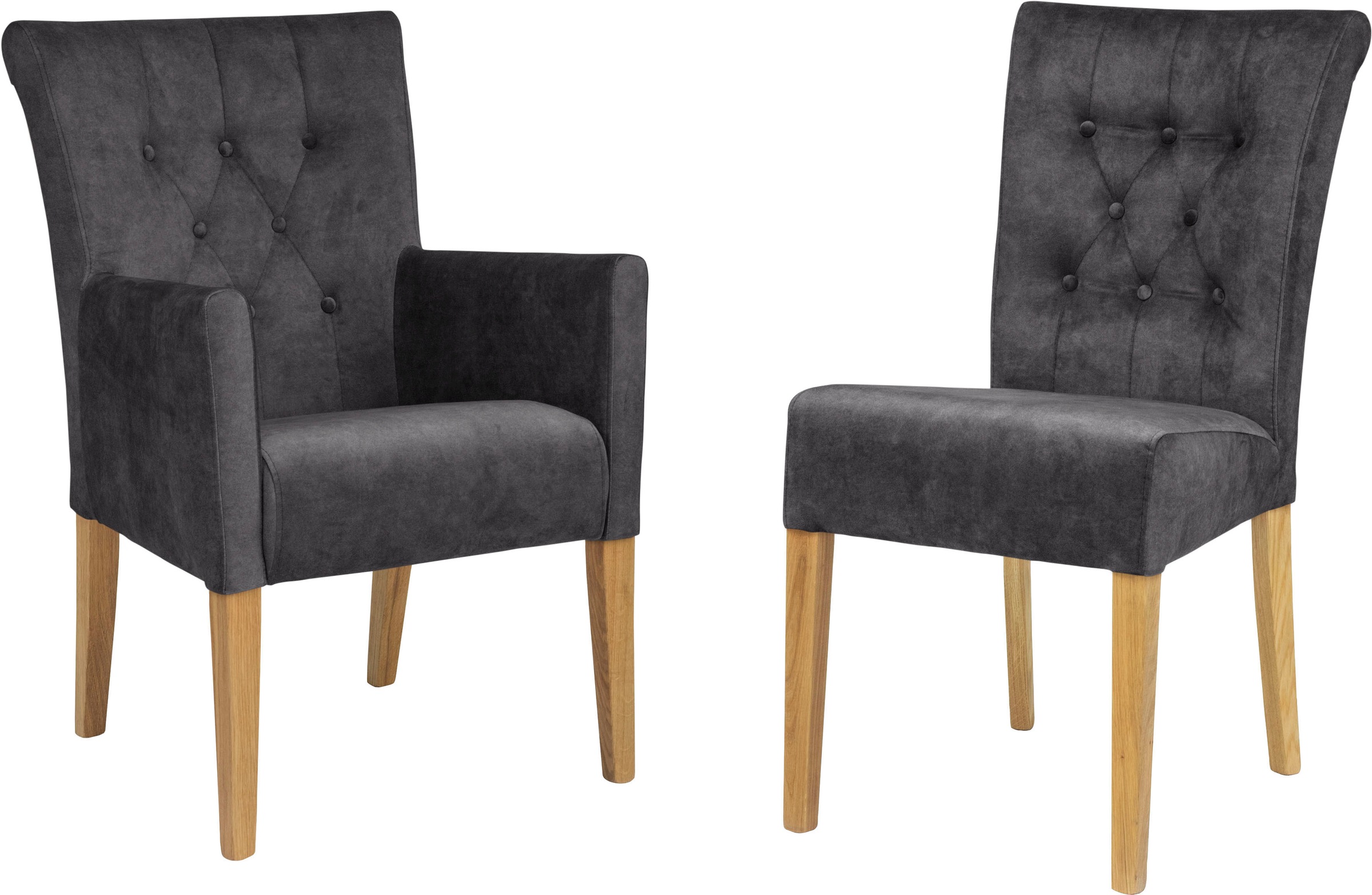 Home affaire Esszimmerstuhl »King« () Armlehnstuhl mit Knopfheftung, Polsterstuhl