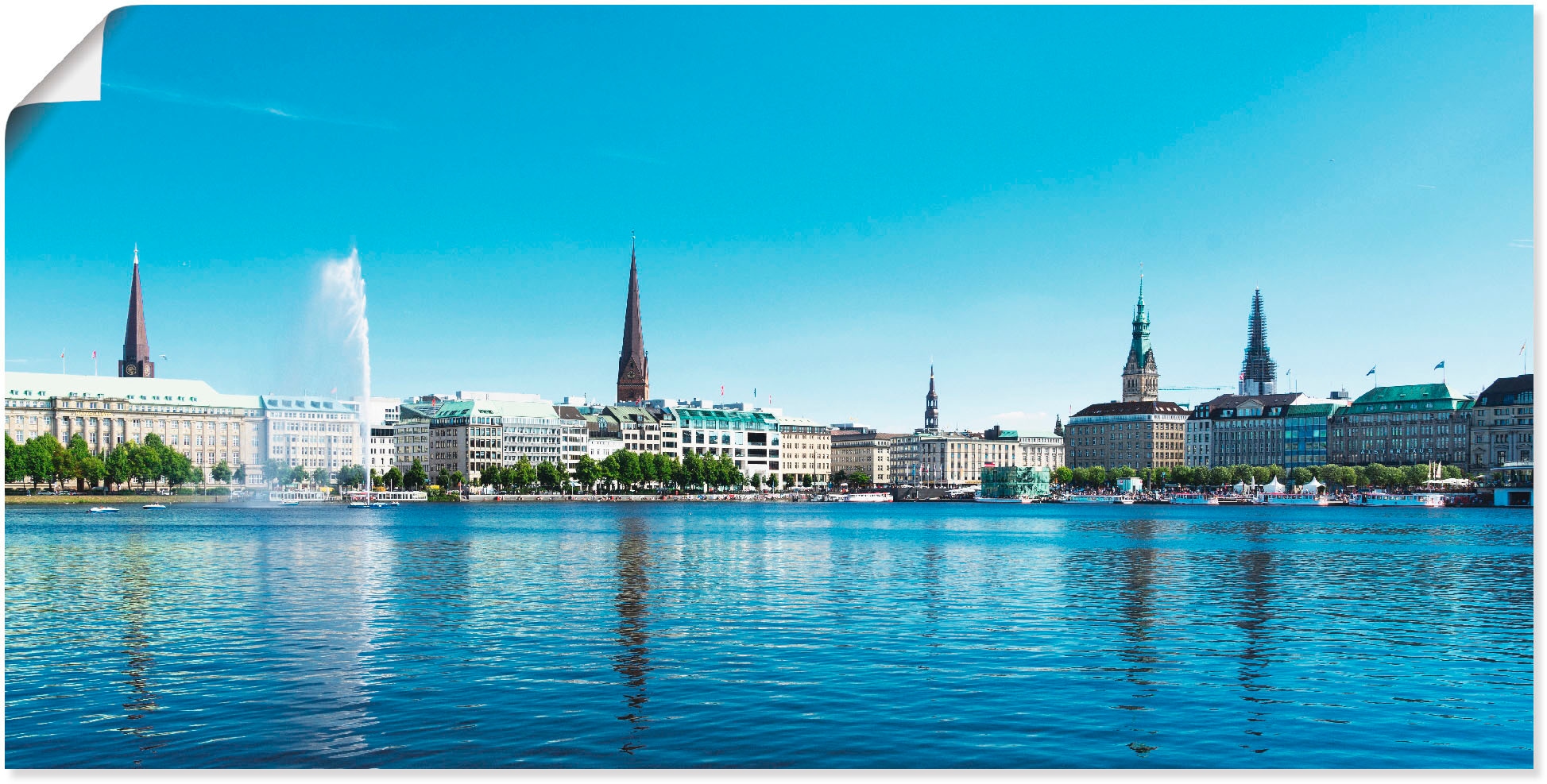 Image of Artland Poster "Hamburg Alsterpanorama" Deutschland 1 Stk. tlg. ohne Rahmen