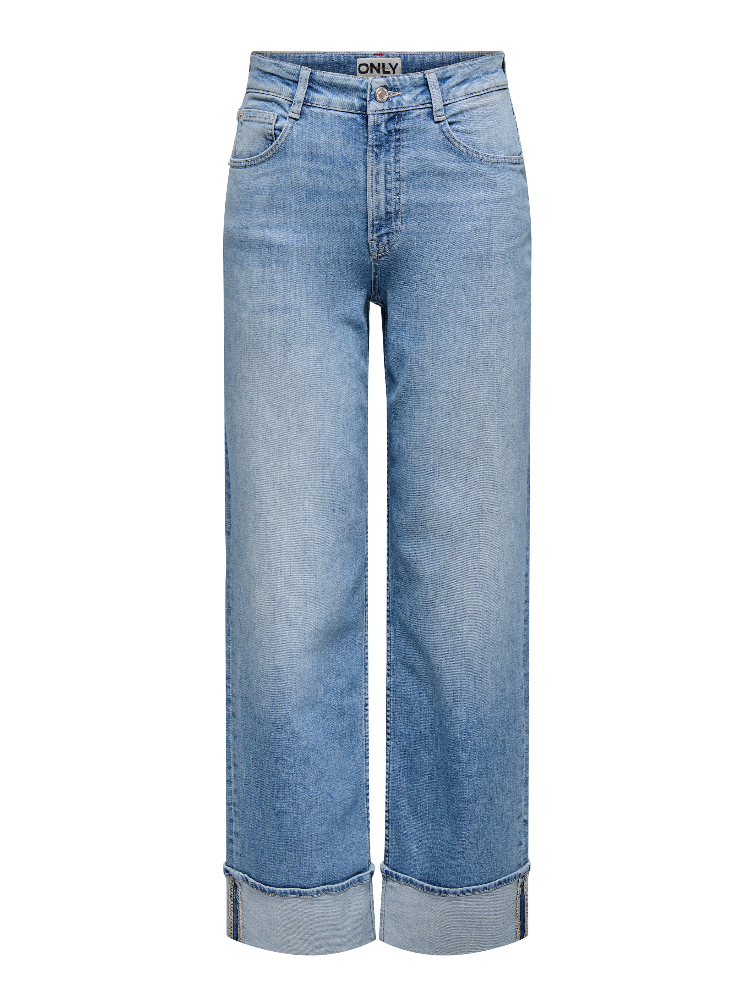 ONLY Jeans taille haute »ONLMERCER HW WIDE FOLD UP DNM REA330NOOS« Baumwollmischung, high waist, wide fit