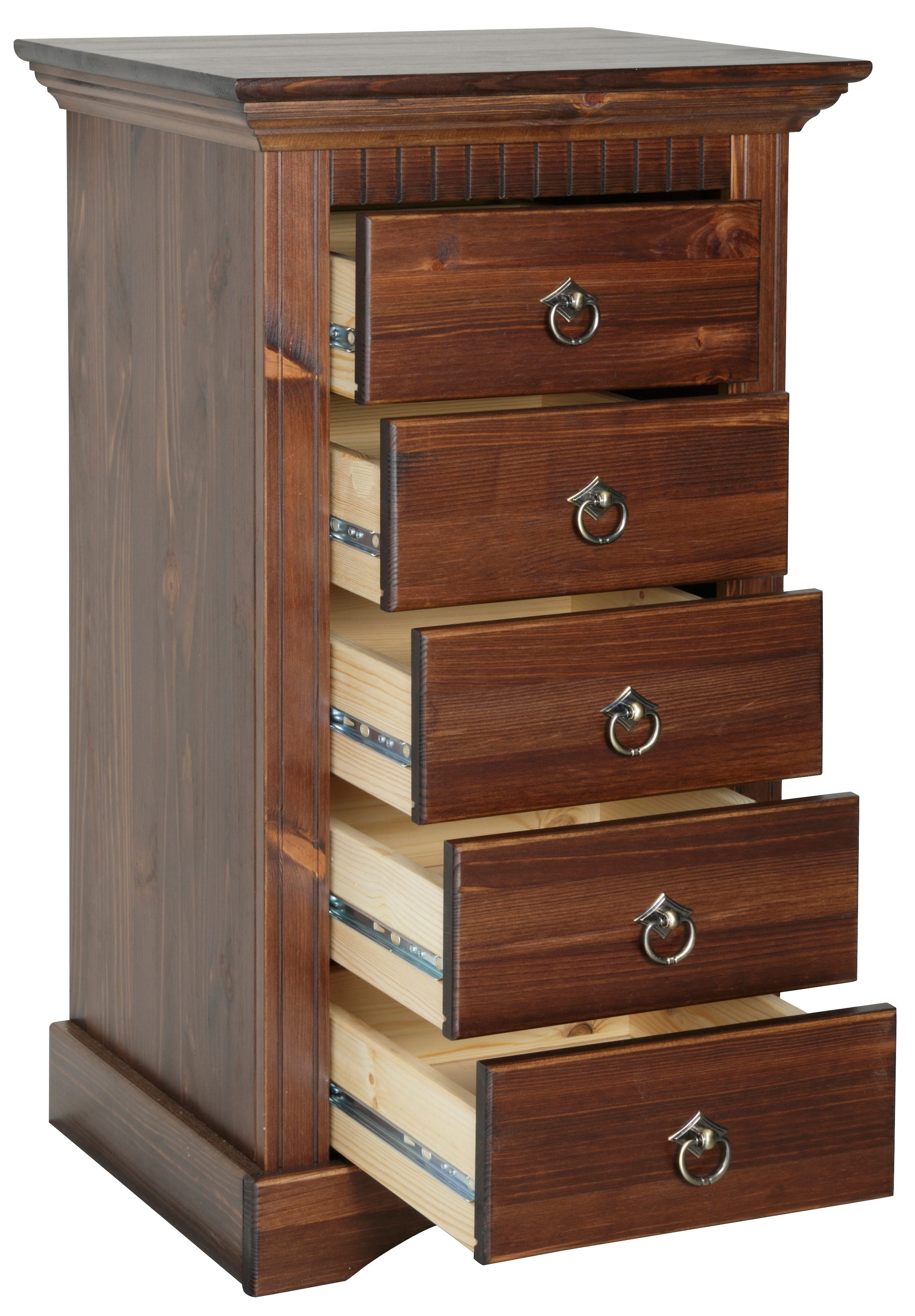 Home affaire Kommode »Rustic«, Breite 48cm, aus massiver Kiefer, 5 Schubladen, FSC®-zertifiziert