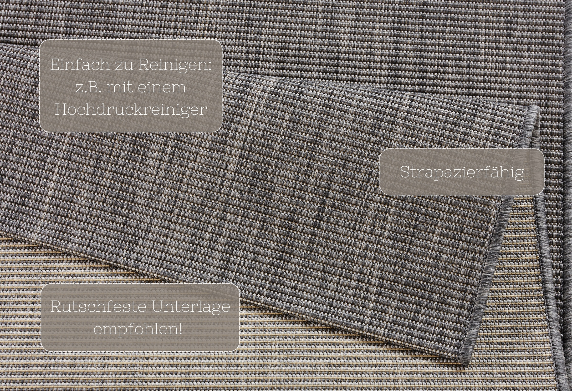 NORTHRUGS Teppich »Match«, rechteckig, 8 mm Höhe, In-& Outdoor, Kurzflor, Läufer, Modern, Unifarben, Wohnzimmer, Balkon