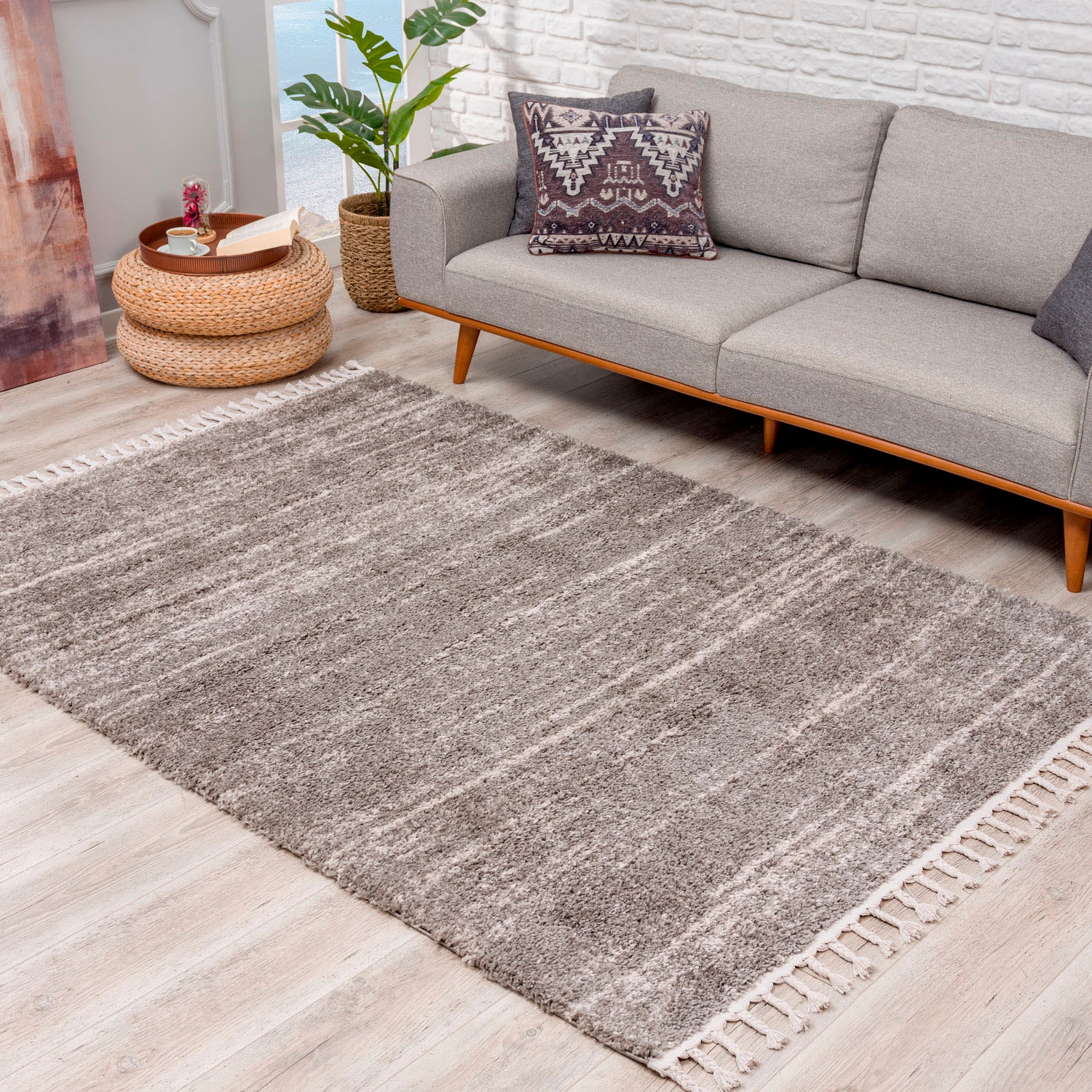 Carpet City Hochflor-Teppich »Pulpy Fransen, rechteckig, besonders Meliert 524«, mit weich, confortablement acheter