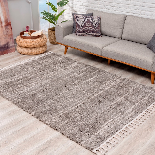 Carpet City Hochflor-Teppich »Pulpy 524«, rechteckig, besonders weich, mit  Fransen, Meliert acheter confortablement | Kurzflor-Teppiche