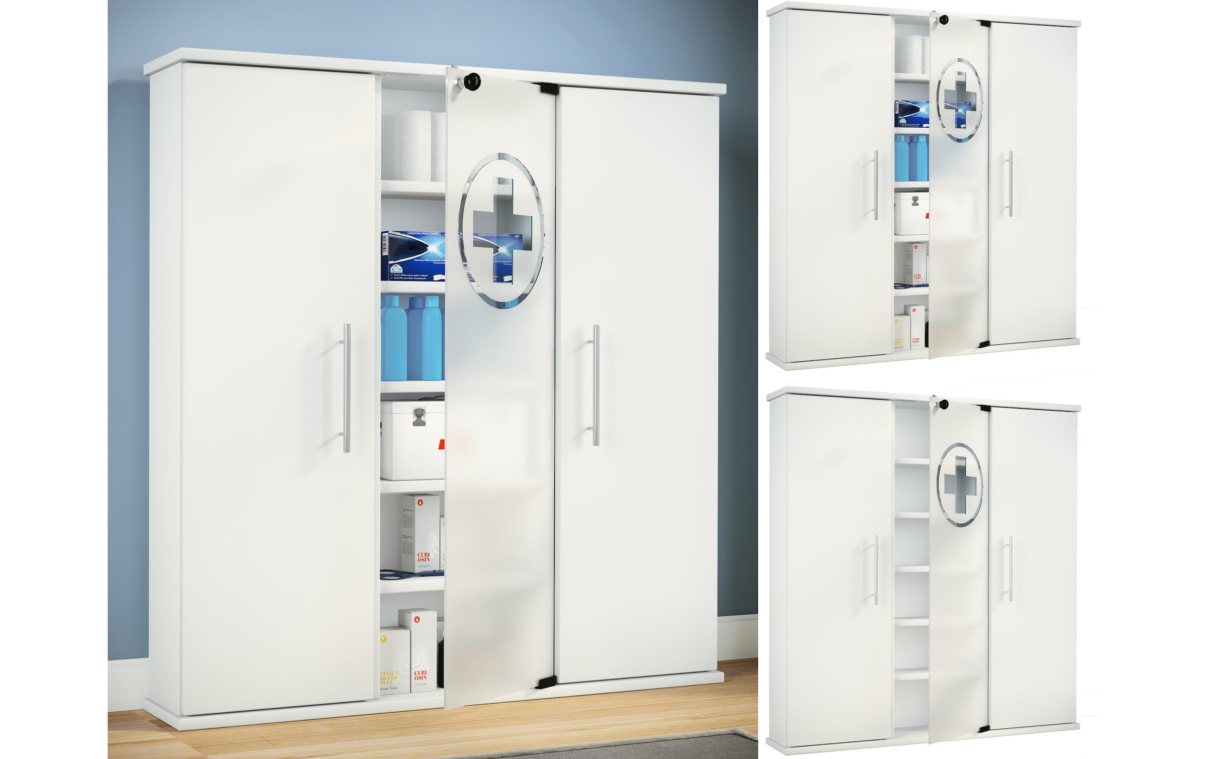 VCM Medizinschrank »Erste Hilfe Schrank Santila 92 x 88 x 18 cm«
