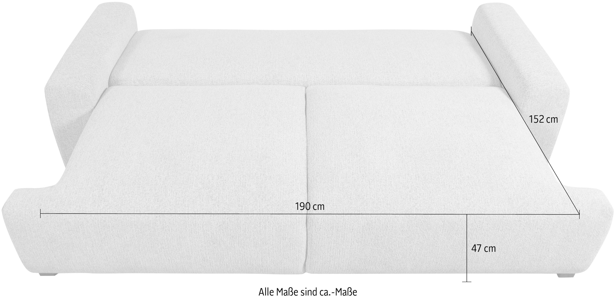 WOOOD Schlafsofa »Night & Day Melange-Webstoff mit Schlaffunktion, H85 x B239 x T107 cm« Schlafbreite 190 cm, Sehr hohe Verschleissfestigkeit, Pfleiglicht