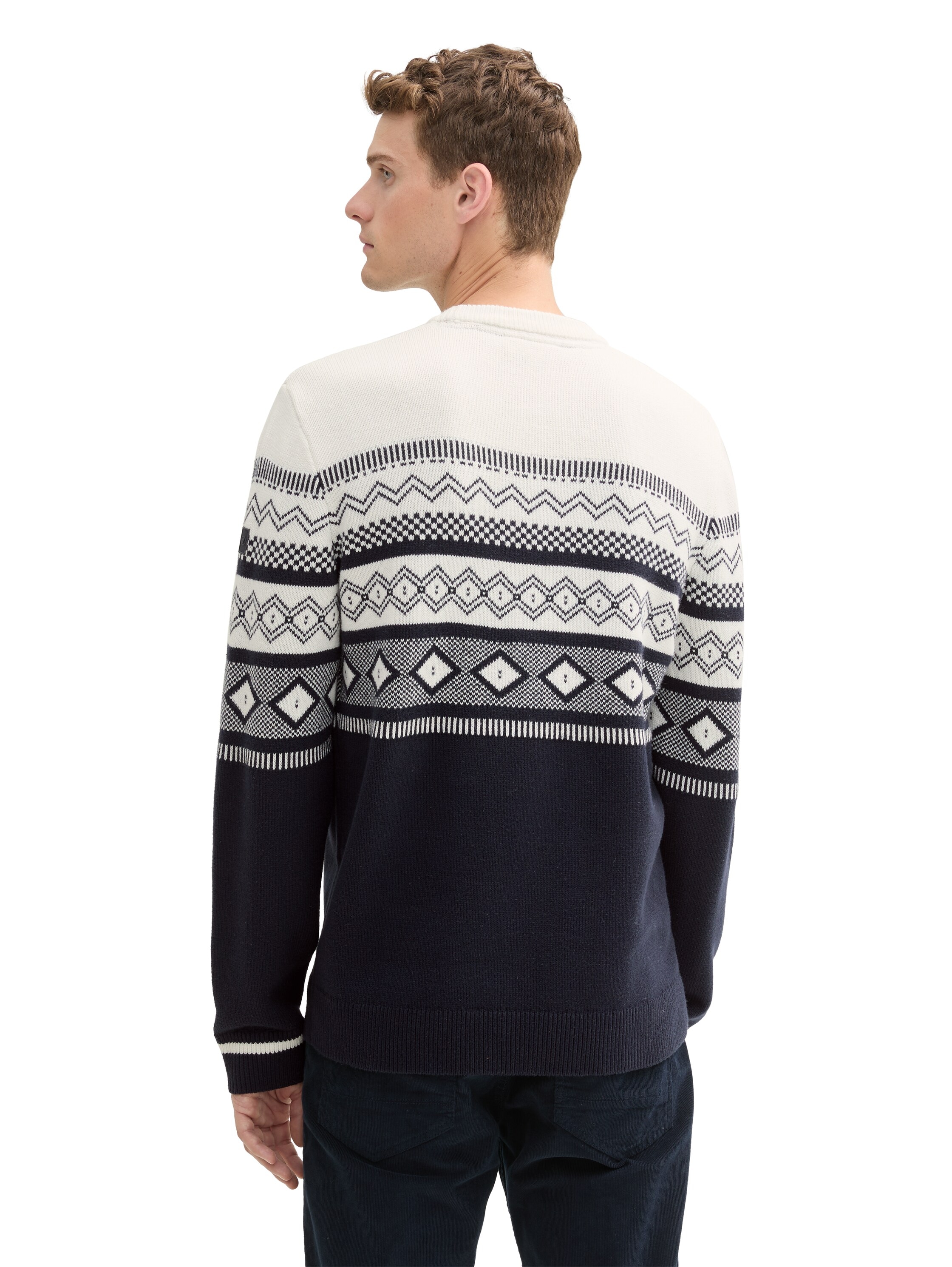 TOM TAILOR Jacquardpullover, mit Colorblock