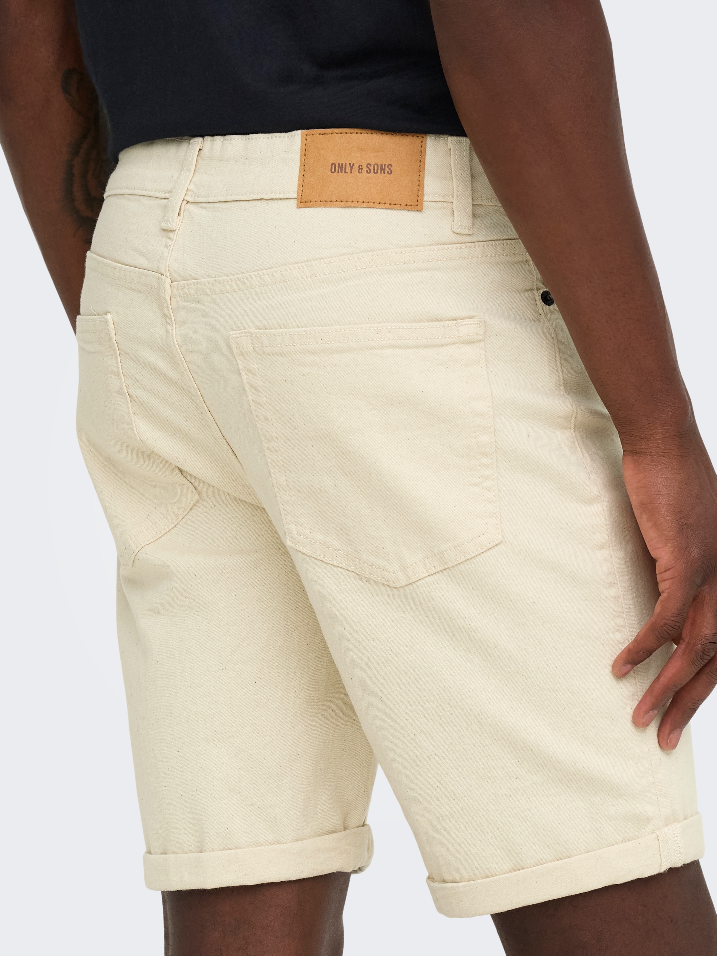 ONLY & SONS Short en jean »ONSPLY ECRU 9470 PIM DNM SHORTS NOOS« mélange coton, coupe régulière