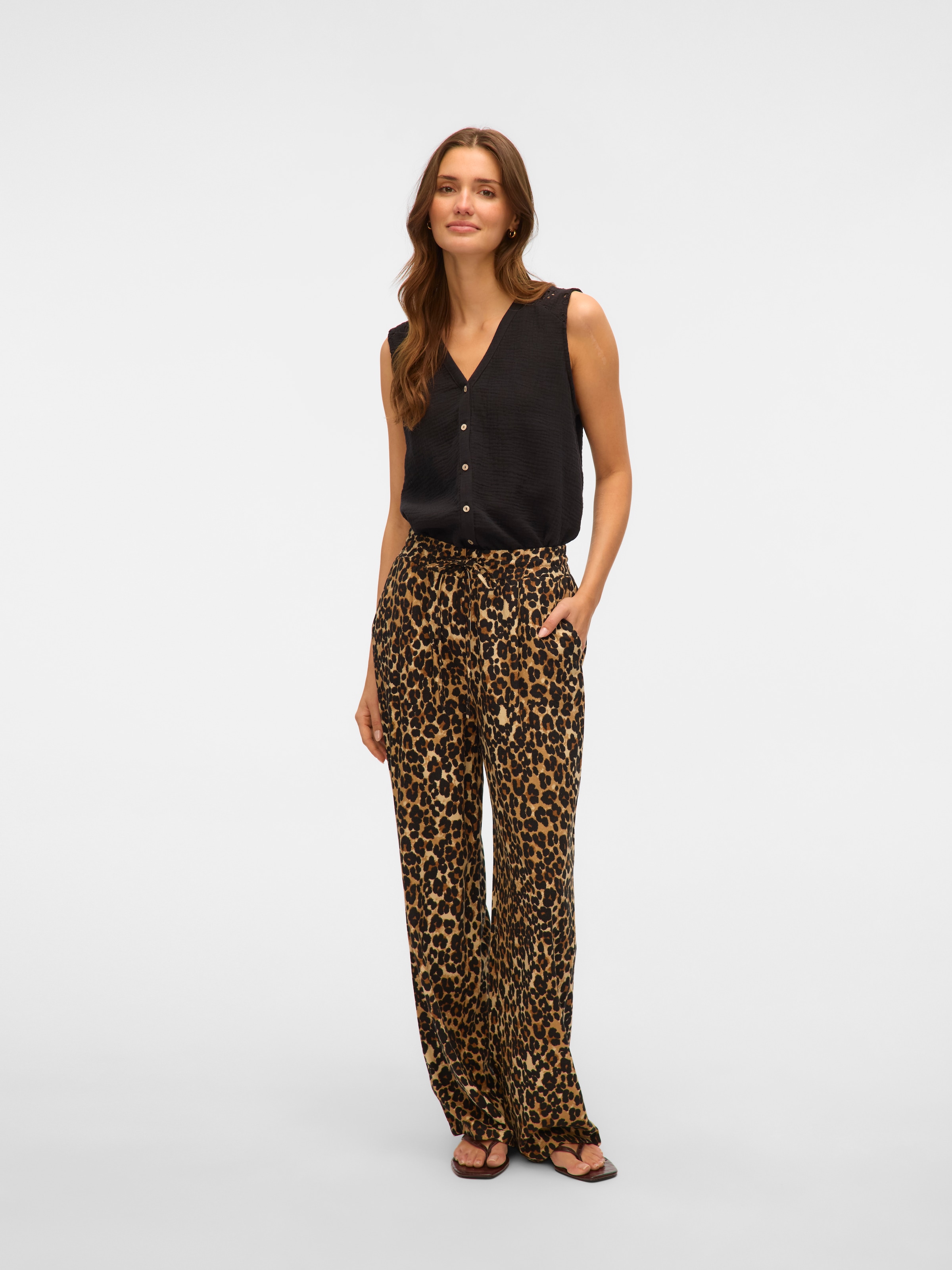 Vero Moda Schlupfhose »VMJESMILO WIDE PANTS GA NOOS«, mit Leinen