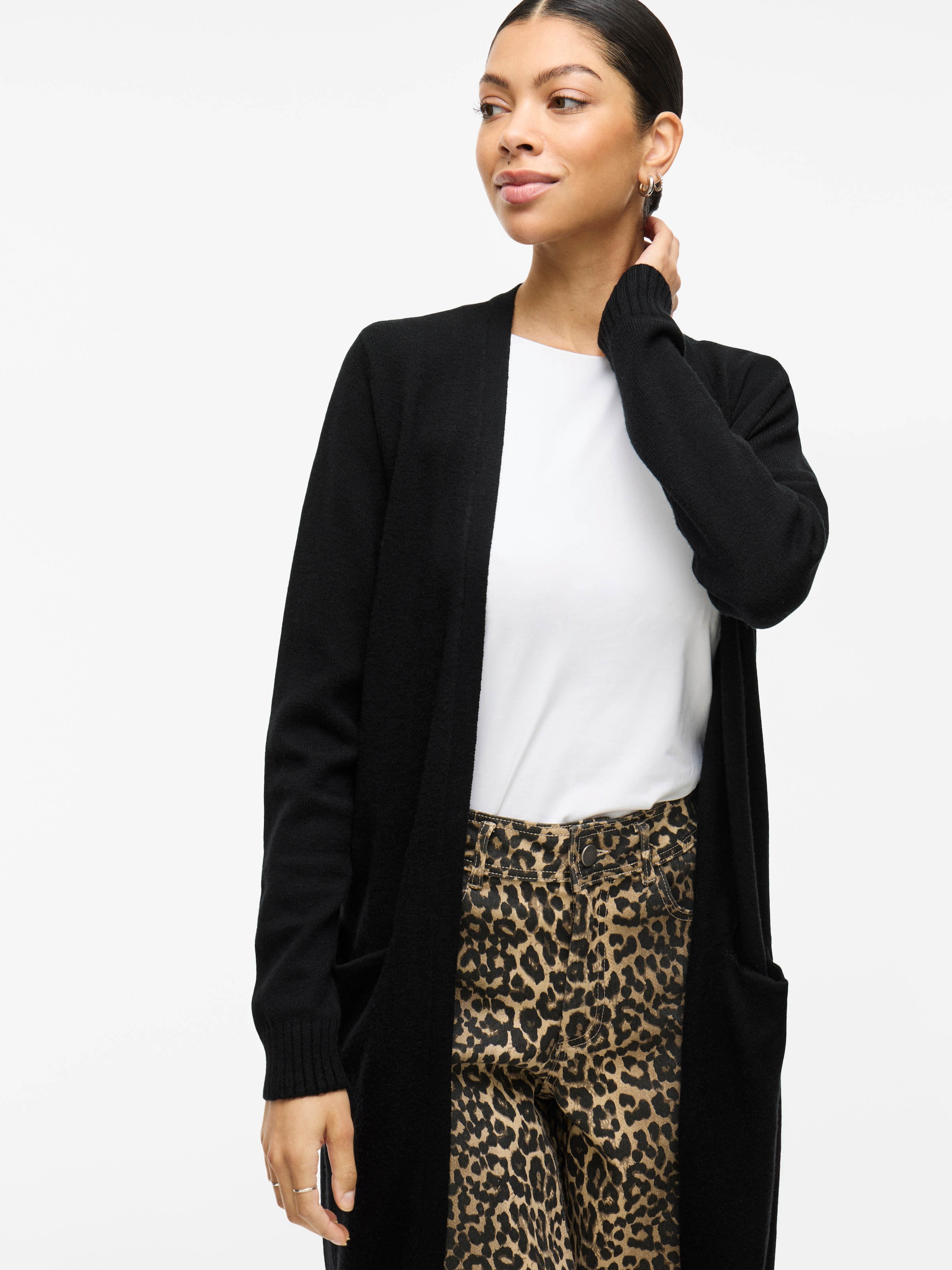 Vila Cardigan long »VIRIL LONG L/S  KNIT CARDIGAN - NOOS« en forme mi-longue jusqu’aux genoux