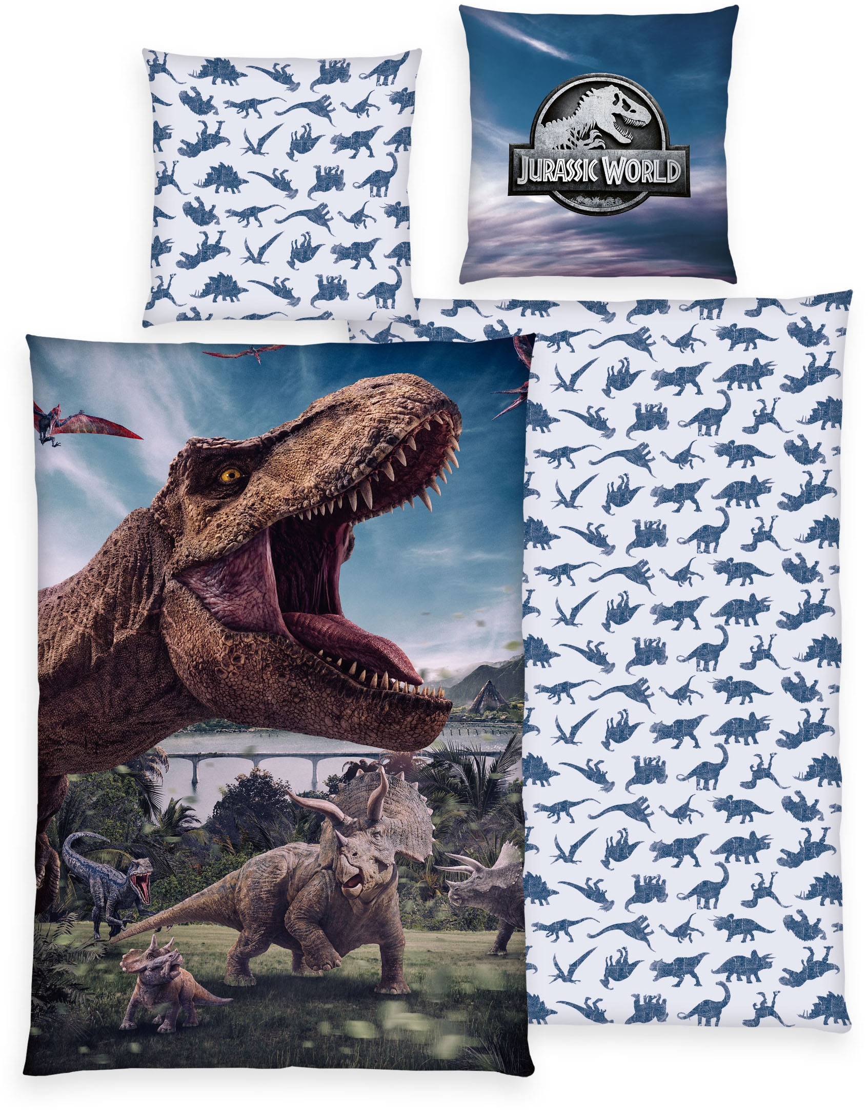Jurassic World Bettwäsche »Jurassic World« 2 Stk. Wendebettwäsche