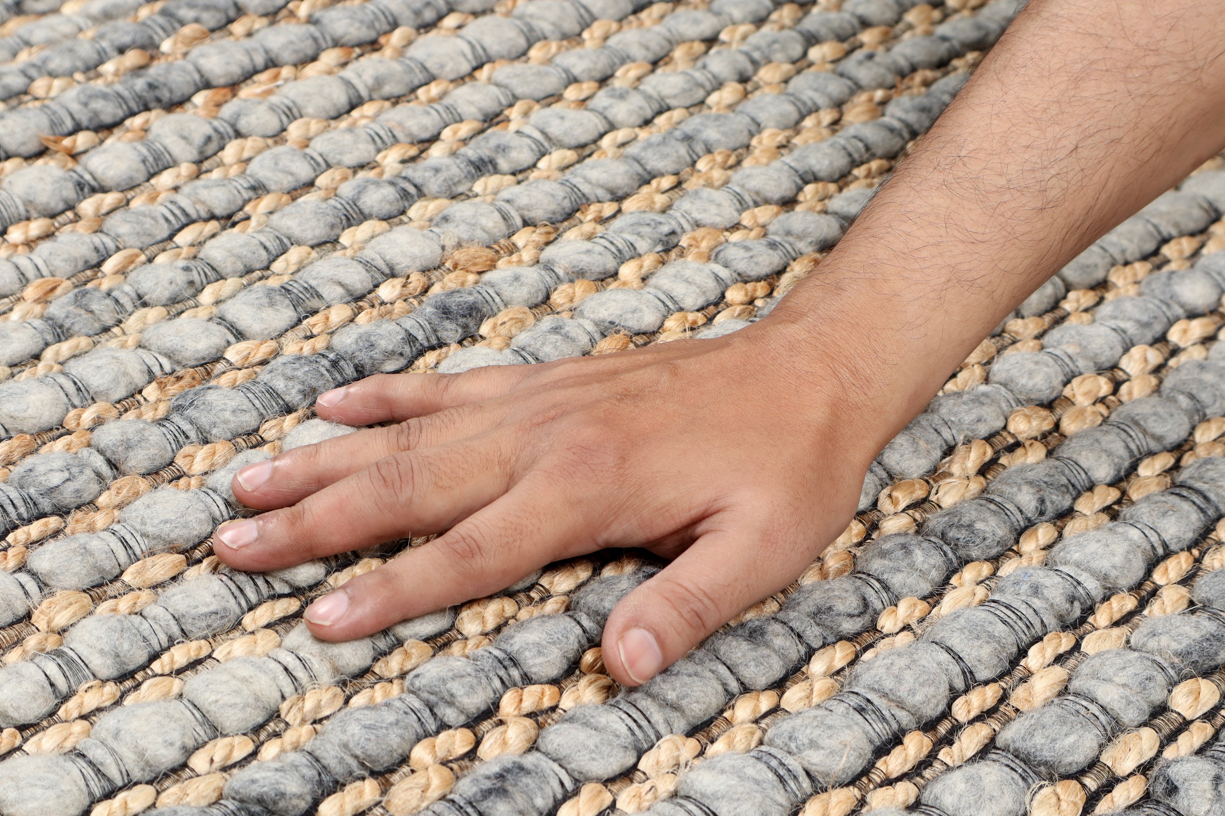 my home Hochflor-Teppich »Leevy«, rechteckig, 25 mm Höhe, Handwebteppich, Wolle, Robust und Langlebig