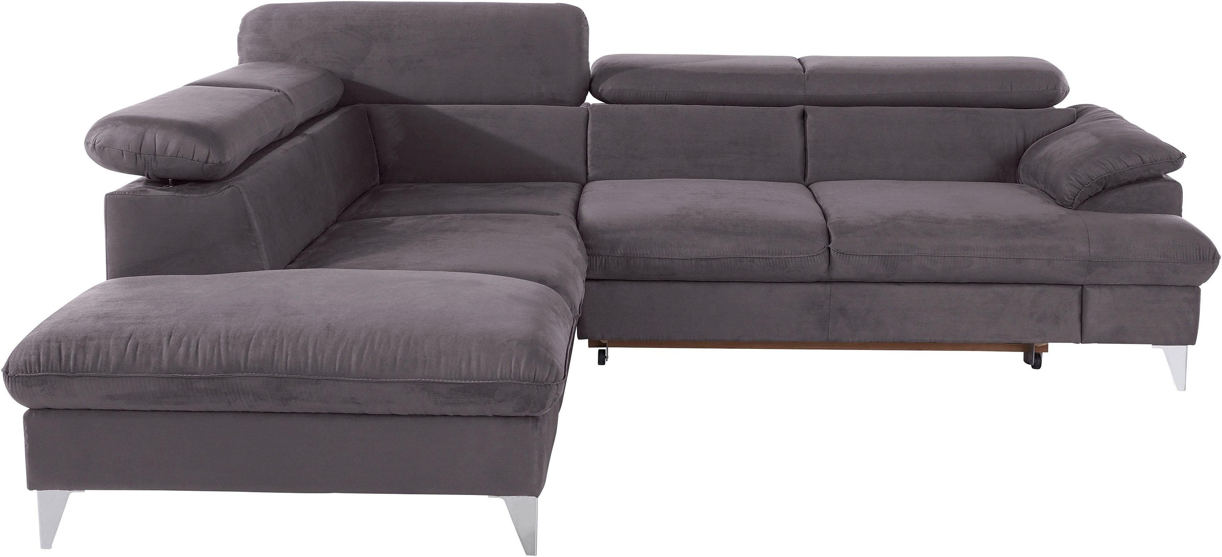 COTTA Polstergarnitur »Caluso L-Form«, Set bestehend aus: Ecksofa mit Kopfteilverstellung & Hocker