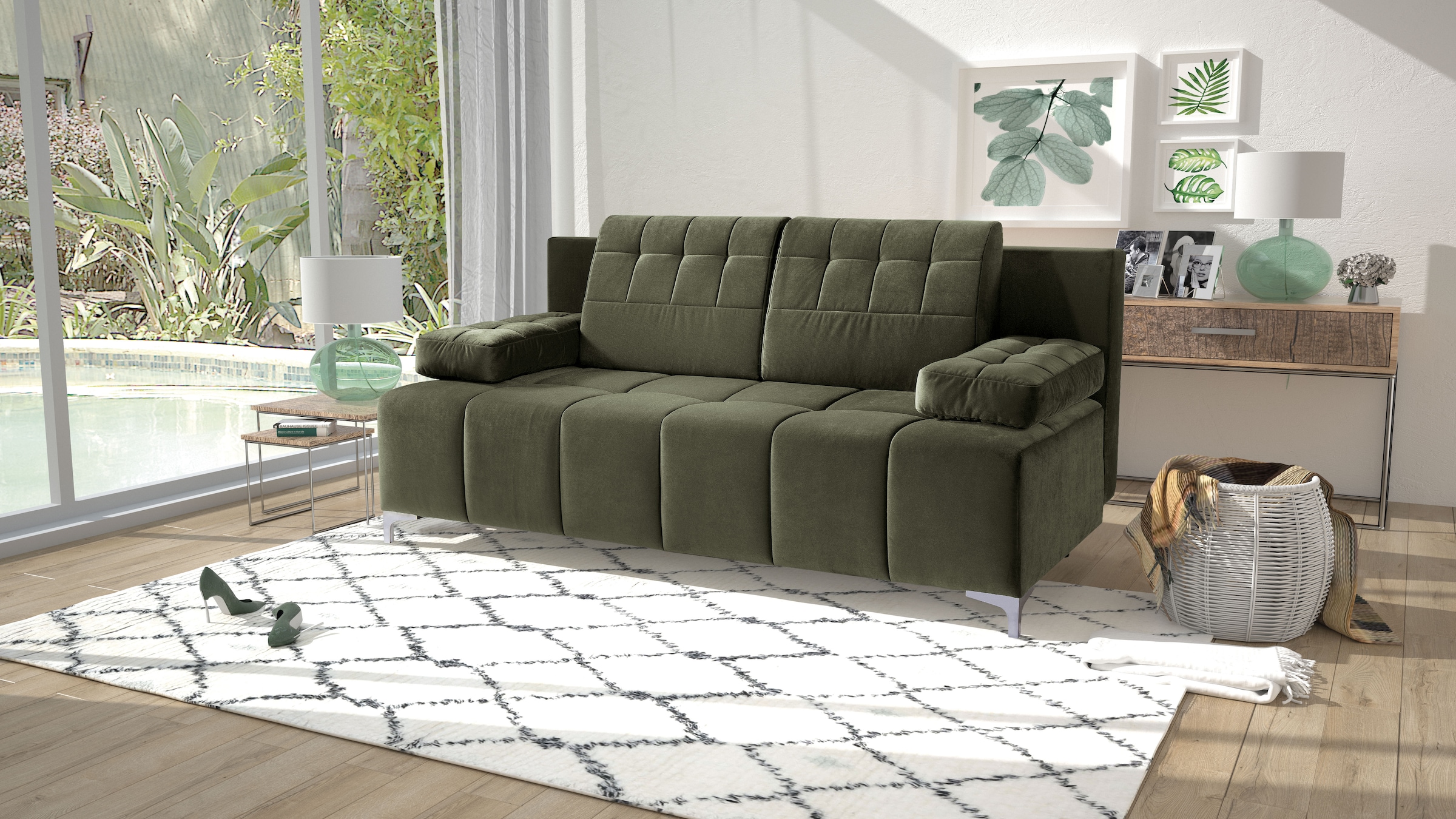 Image of exxpo - sofa fashion 3-Sitzer "Sinus Schlafsofa, Dauerschläfer, Bettkasten, mit Federkernpolsterung" bequem, mit hochwertigem Funktionsbeschlag für mehr Komfort