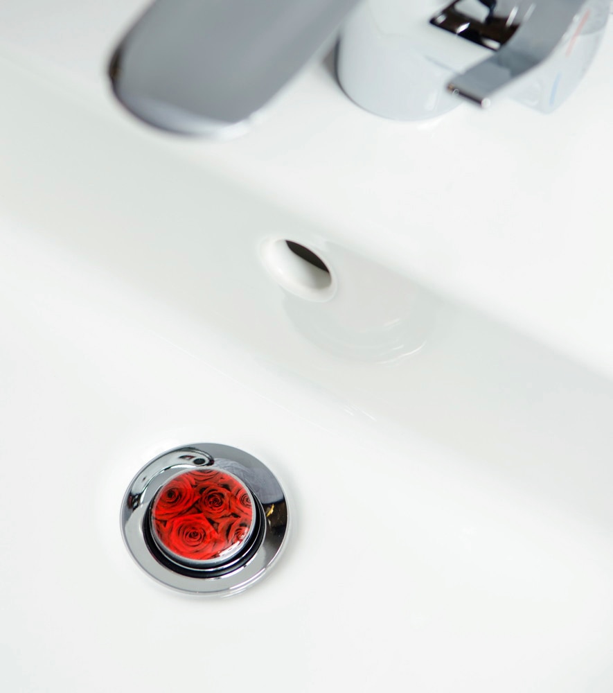Sanilo Badaccessoire-Set »Rosen«, (Komplett-Set, 3 tlg.), bestehend aus WC-Sitz, Badteppich und Waschbeckenstöpsel