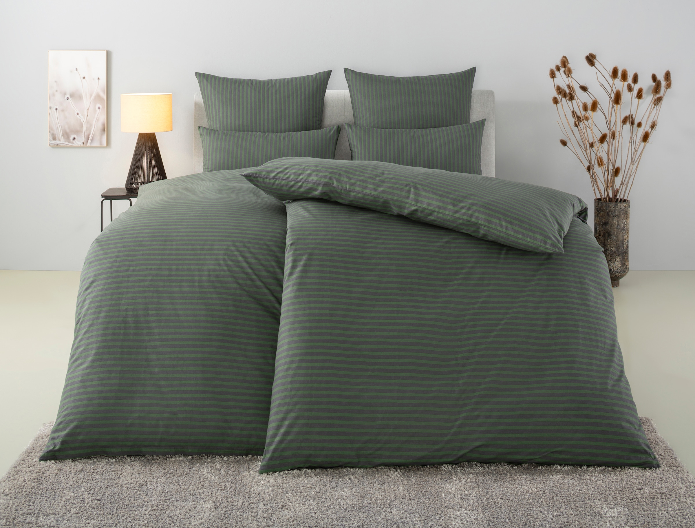 Image of Bruno Banani Bettwäsche "Jassen" 2 Stk. moderne Bettwäsche aus Baumwolle, Streifen-Design, mehrere Qualitäten