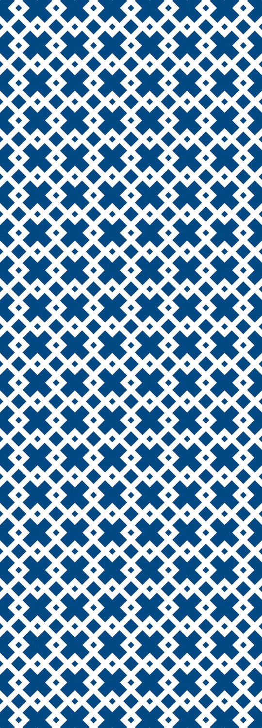 queence Vinyltapete "Muster-Blau" Antikoptik  Barock  Kunst  bedruckt glatt 90x250cm, selbstklebend, kinderleichte Anbringung, Sticker