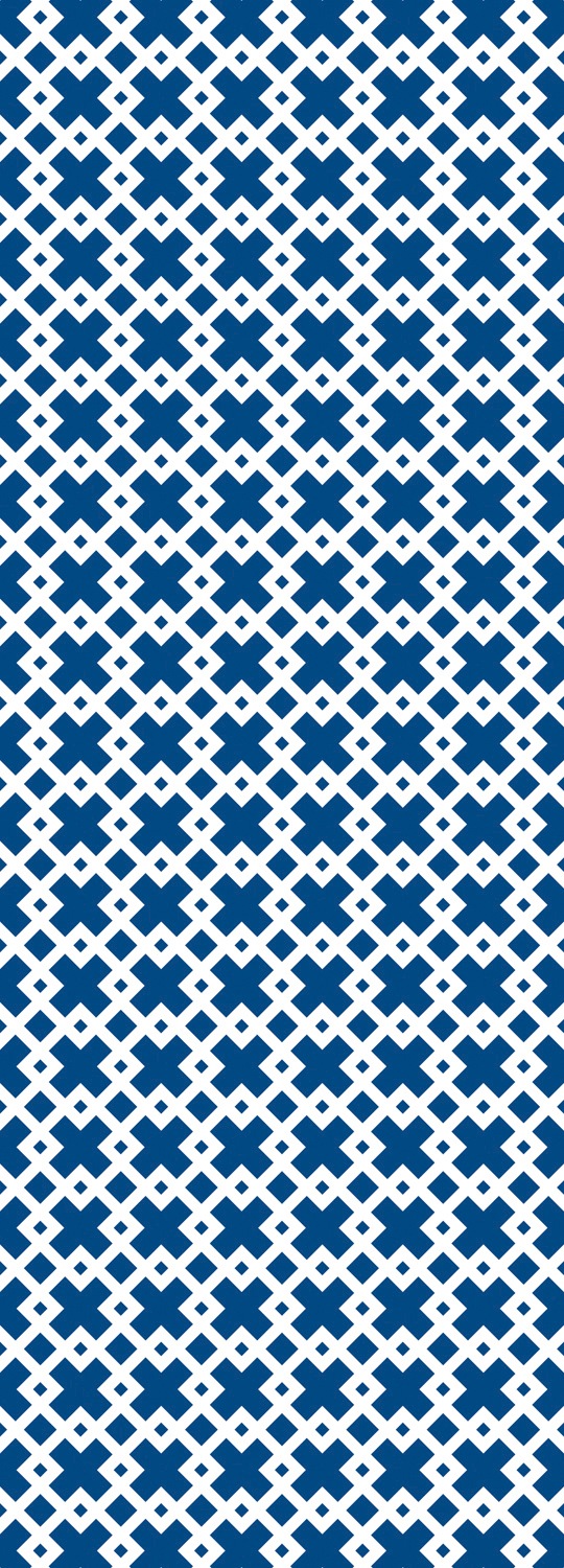 Image of queence Vinyltapete "Muster-Blau" Barock Kunst bedruckt glatt 90x250cm, selbstklebend, kinderleichte Anbringung, Sticker