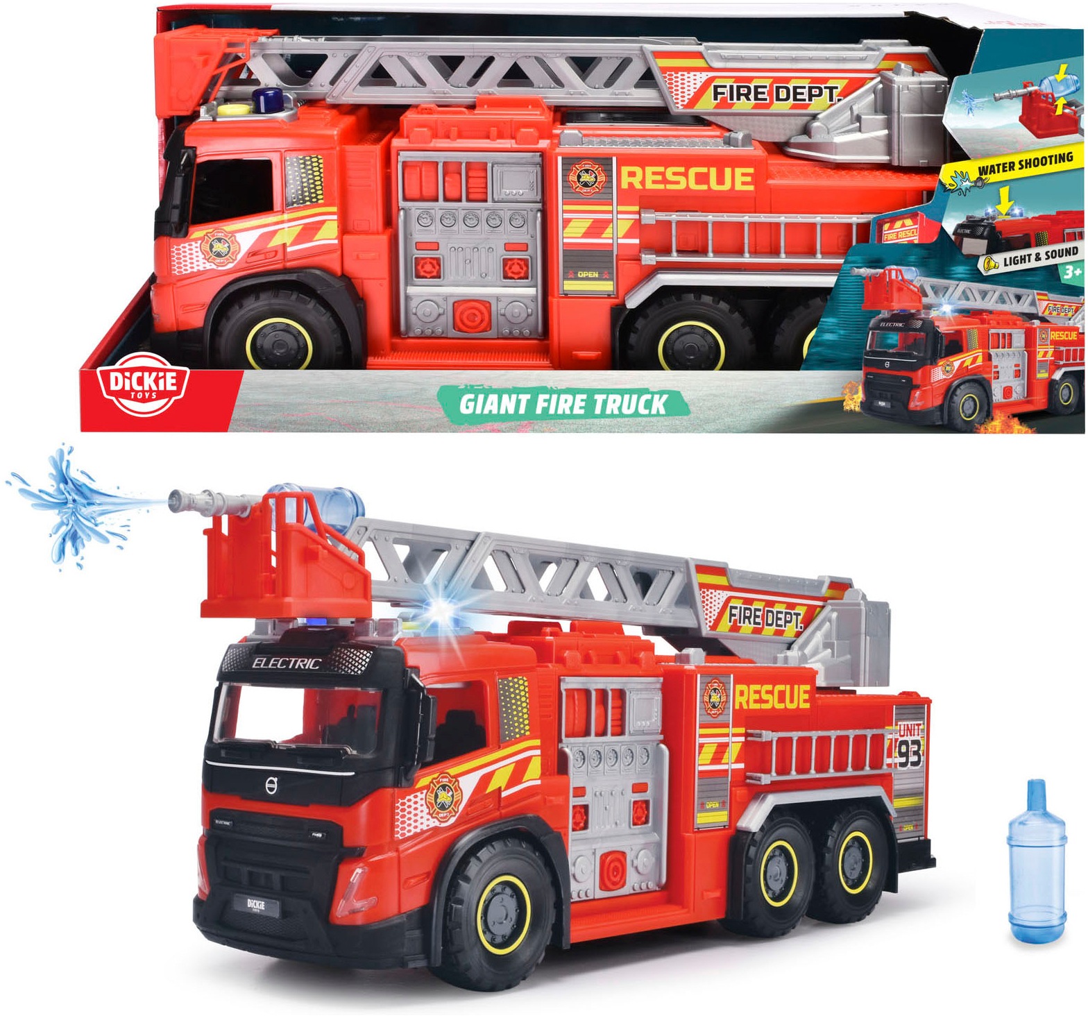 Image of Dickie Toys Spielzeug-Feuerwehr "Giant Fire Truck" mit Licht und Sound