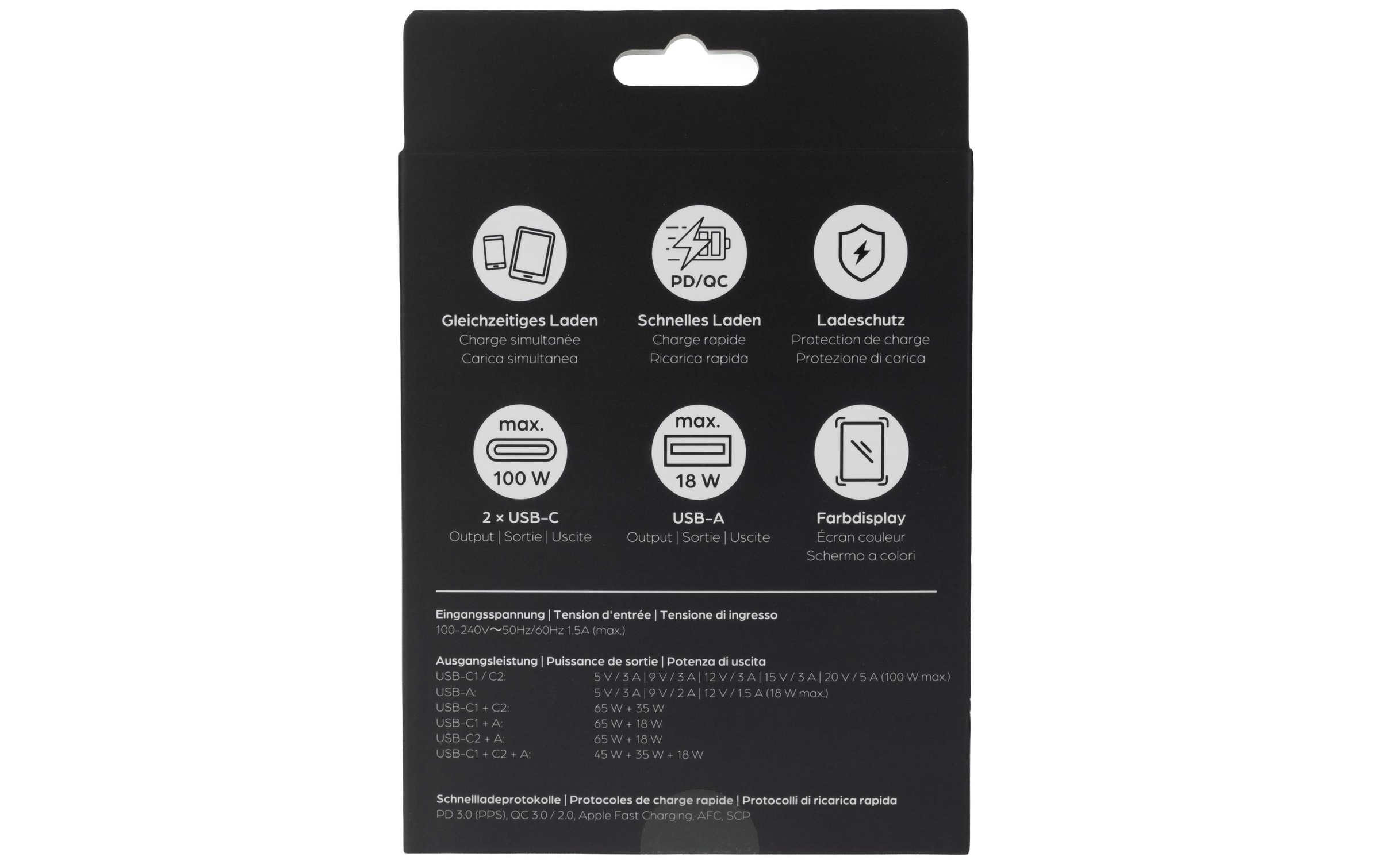 onit Chargeur USB »Travel 2C1A 100 W GaN« Chargeur de voyage avec adaptateurs interchangeables pour utilisation mondiale